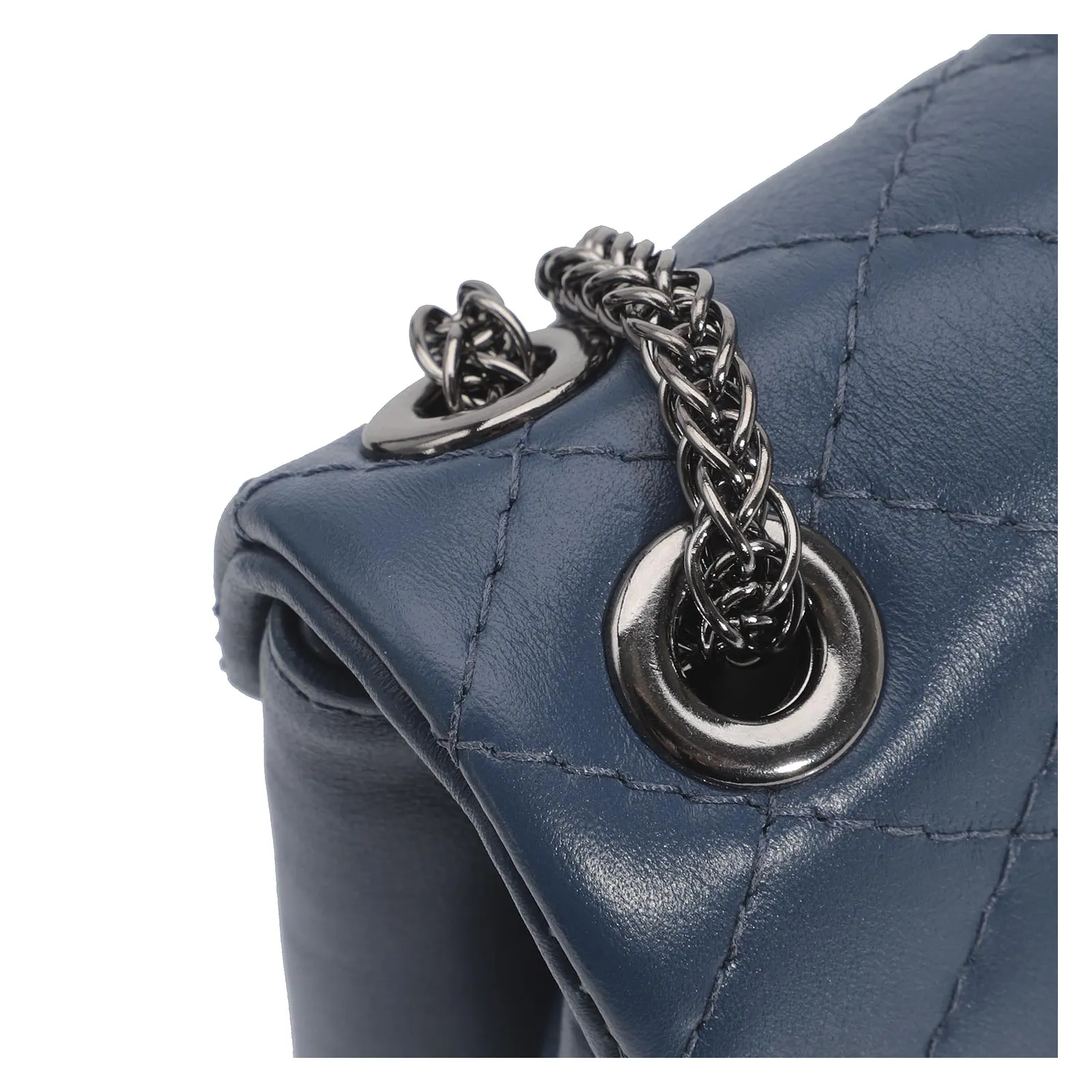Bolsa Mini Matelassê Couro Azul