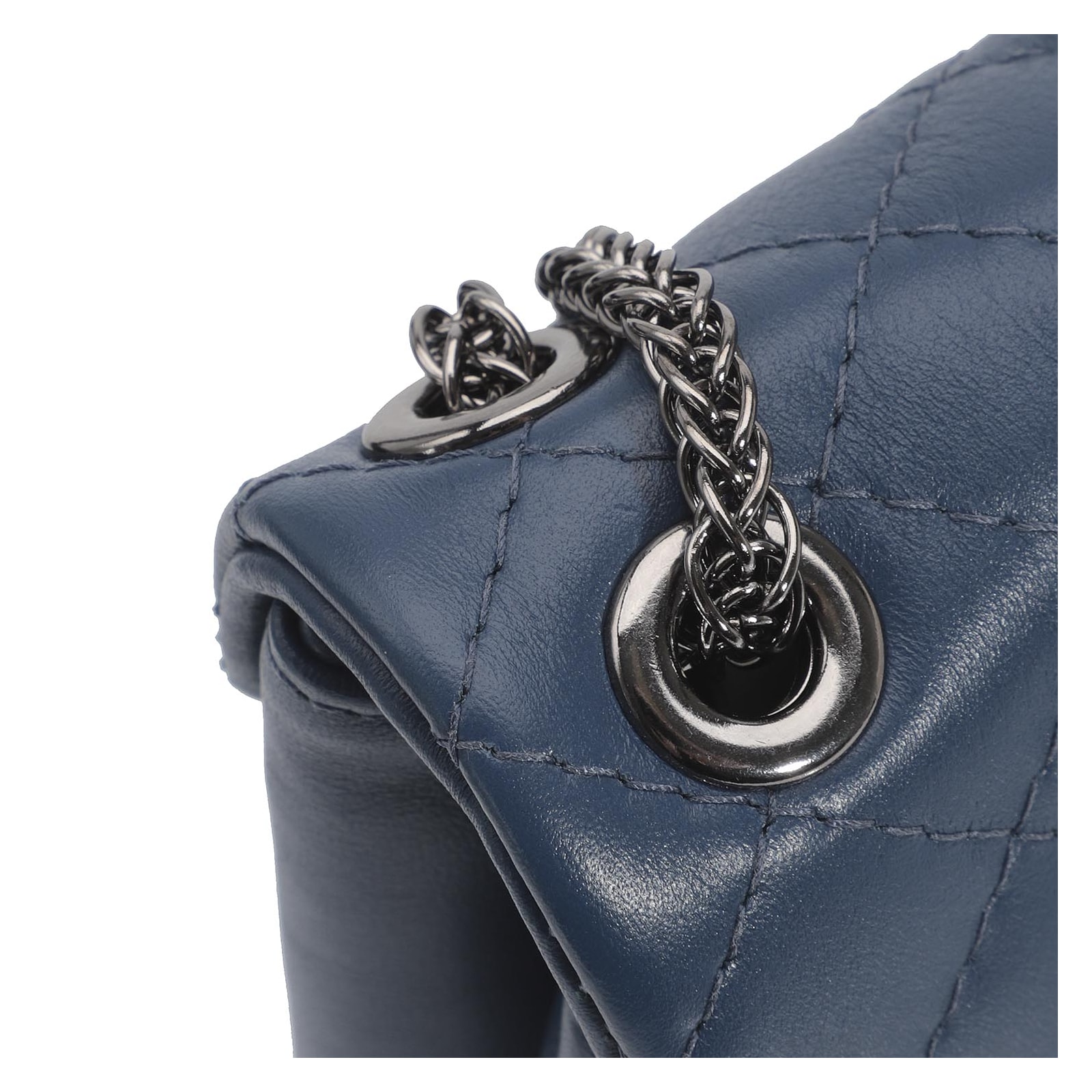 Bolsa Mini Matelassê Couro Azul