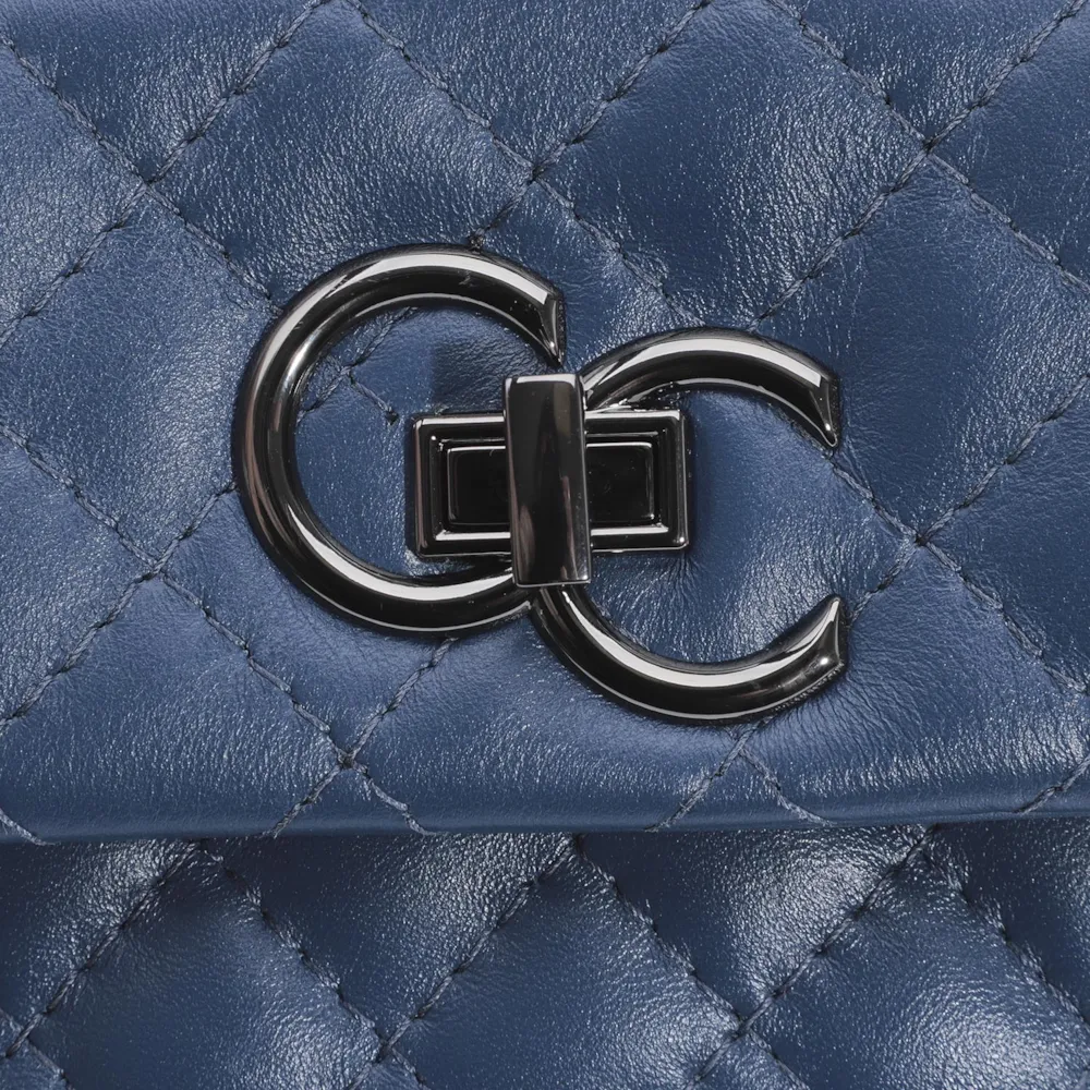 Bolsa Mini Matelassê Couro Azul - imagem 6