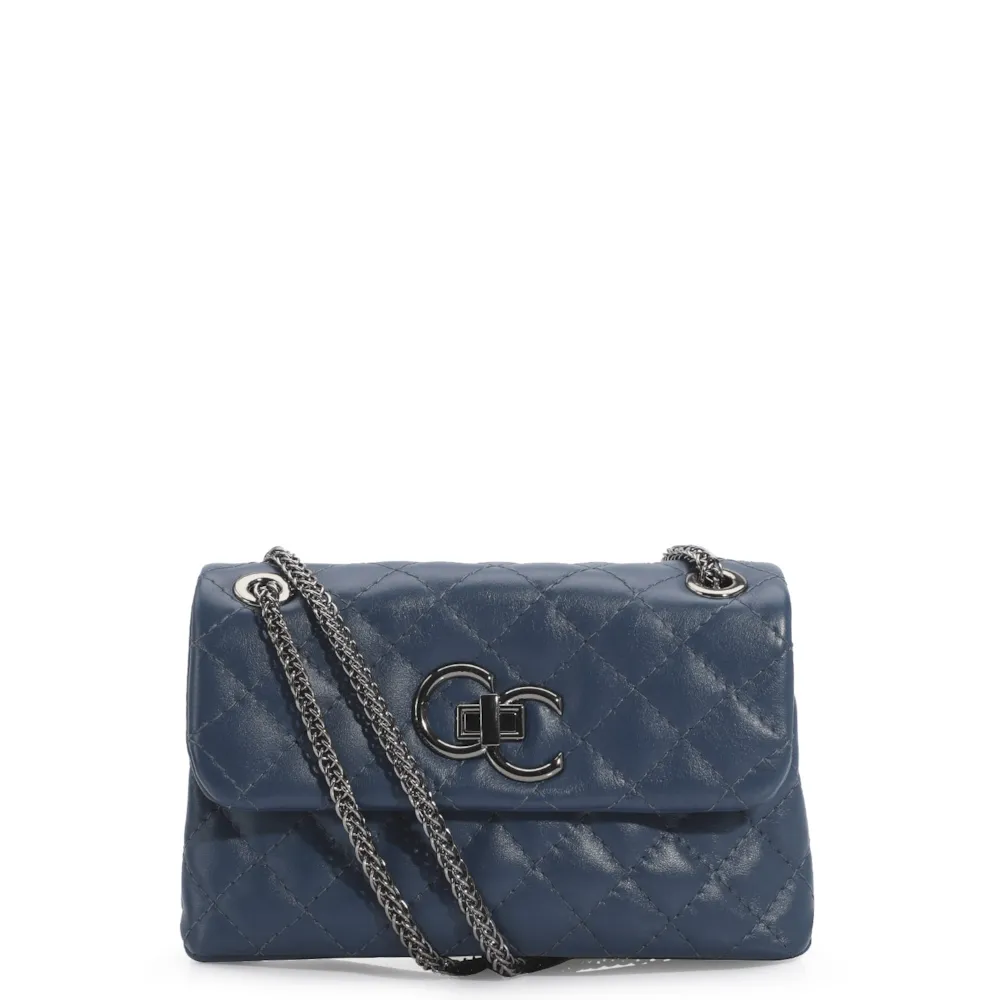 Bolsa Mini Matelassê Couro Azul