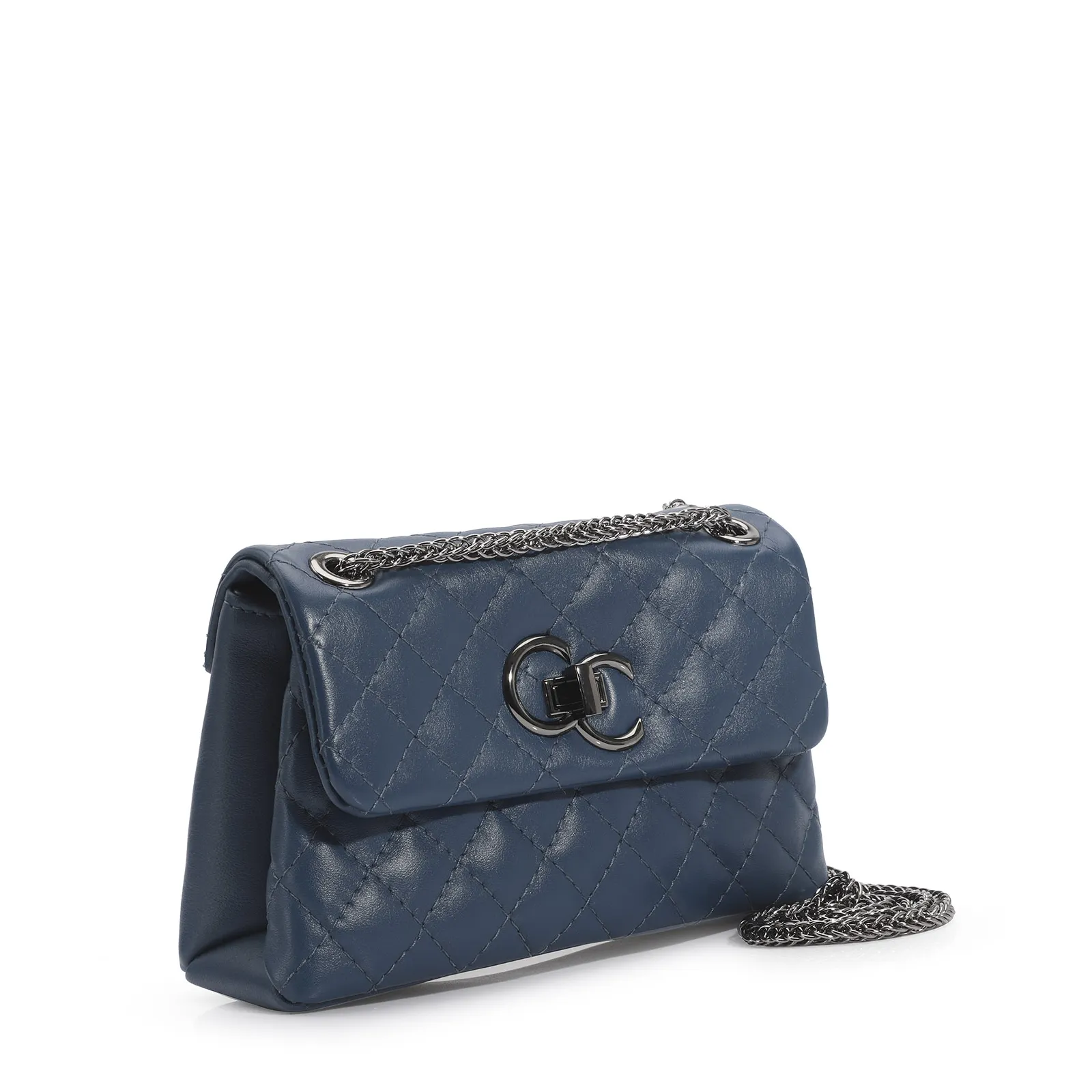 Bolsa Mini Matelassê Couro Azul