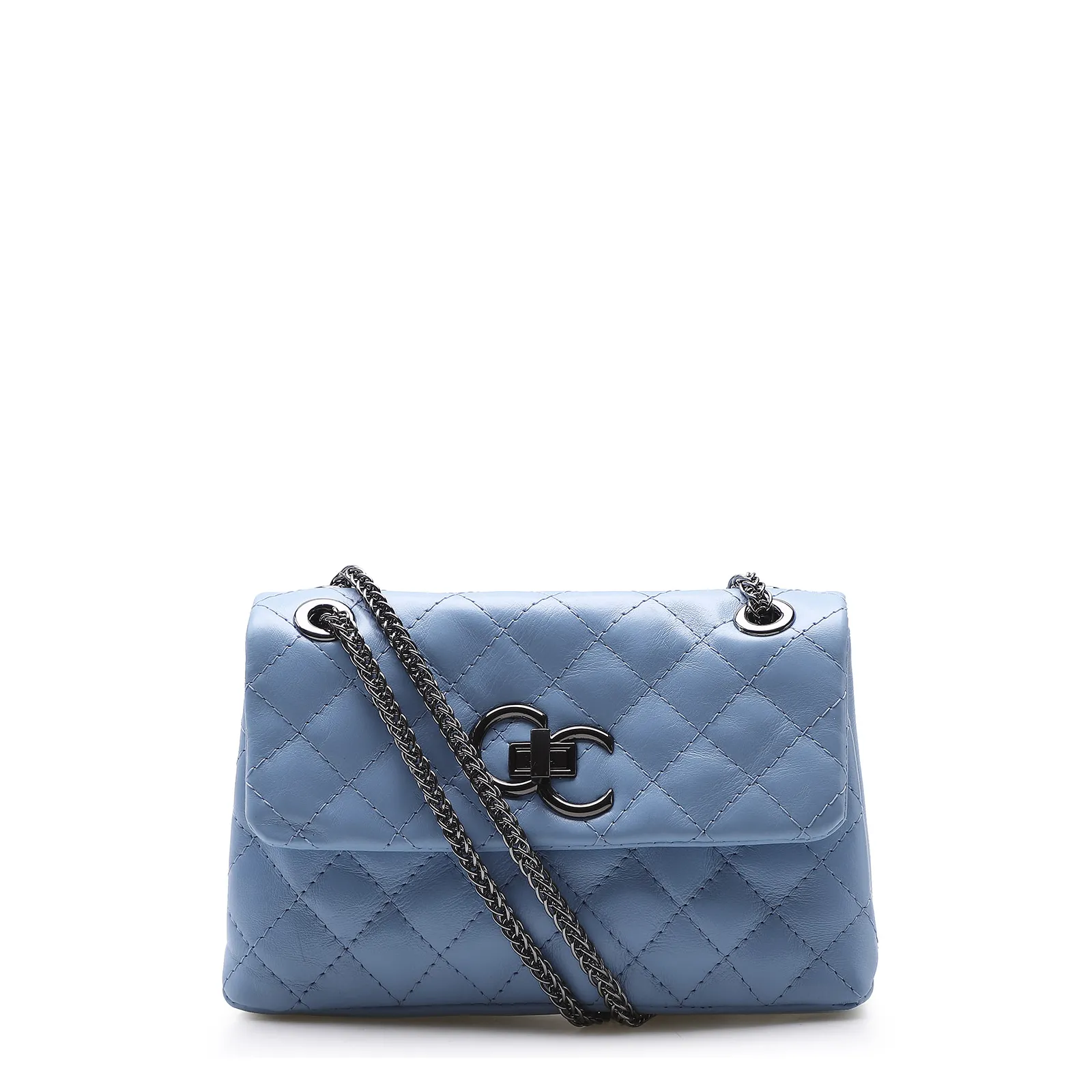Bolsa Mini Matelassê Couro Azul