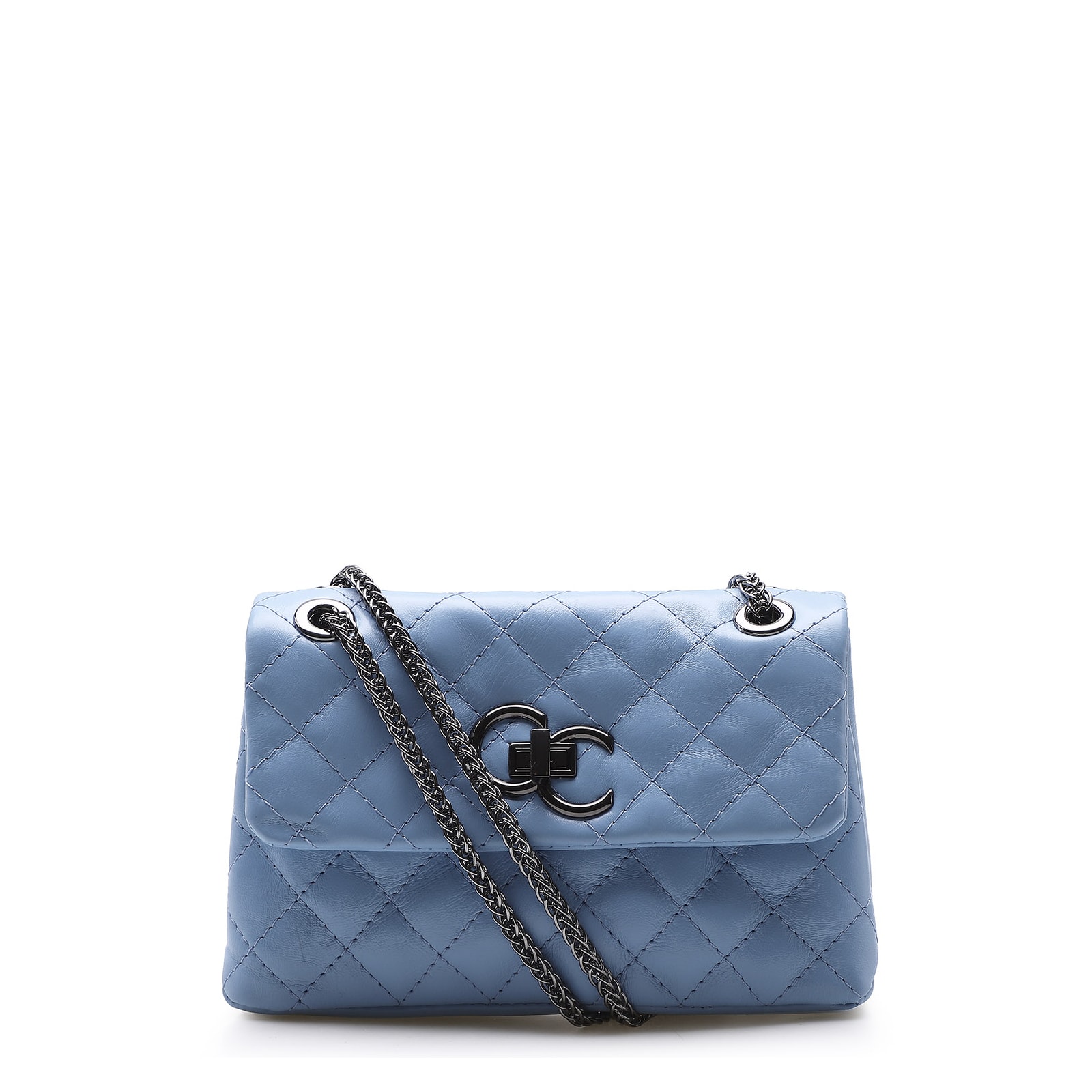 Bolsa Mini Matelassê Couro Azul