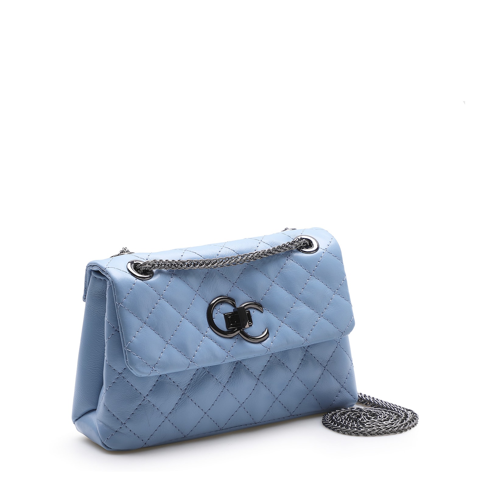 Bolsa Mini Matelassê Couro Azul