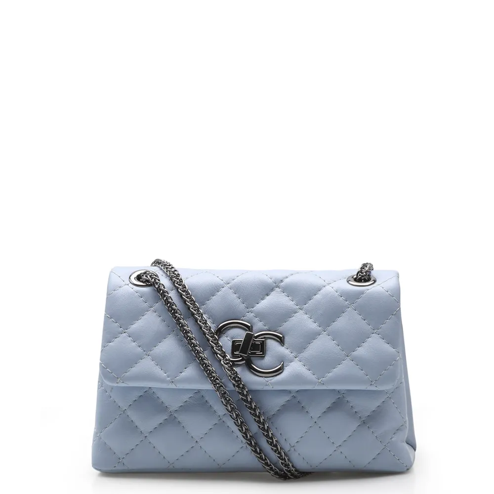 Bolsa Mini Matelassê Couro Azul