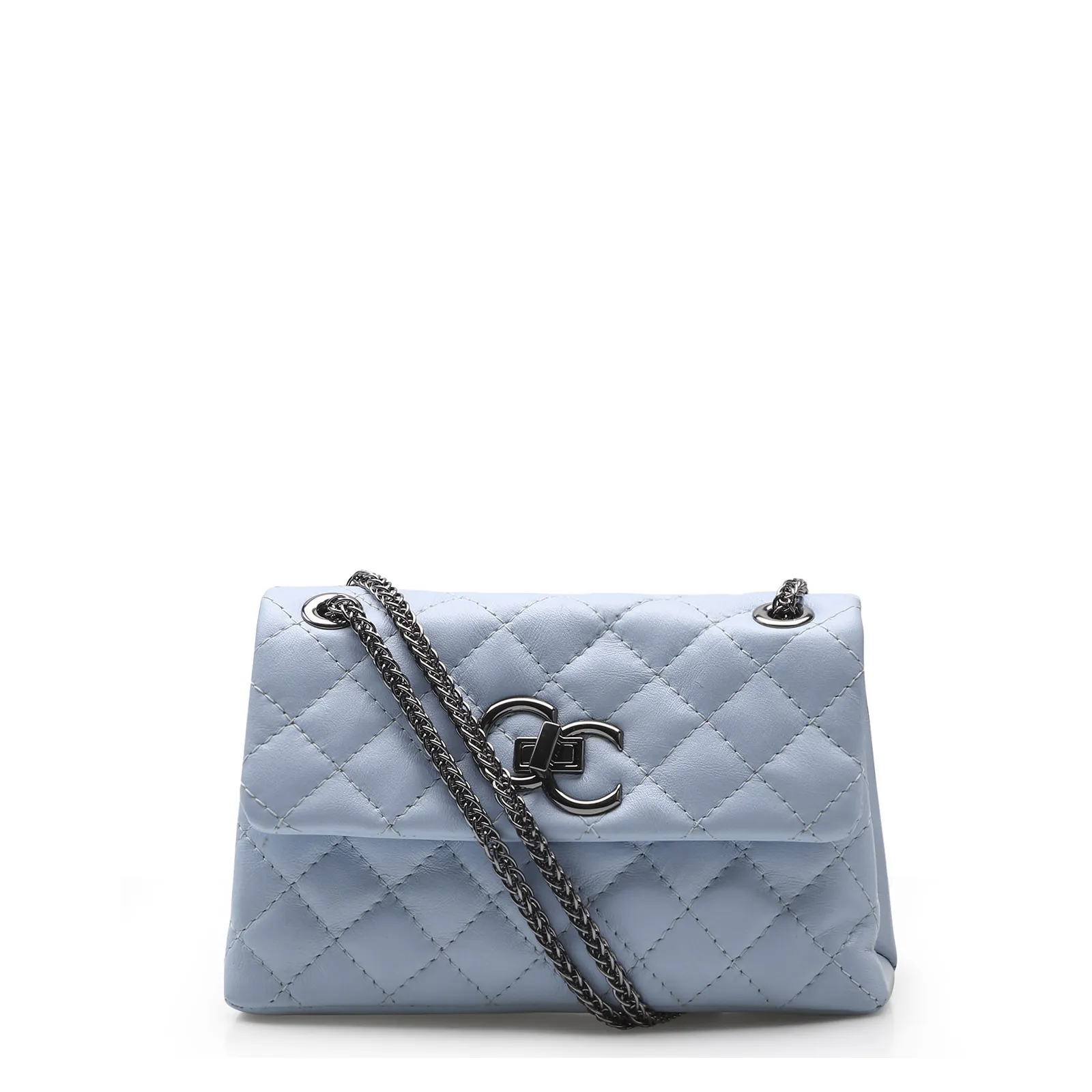 Bolsa Mini Matelassê Couro Azul