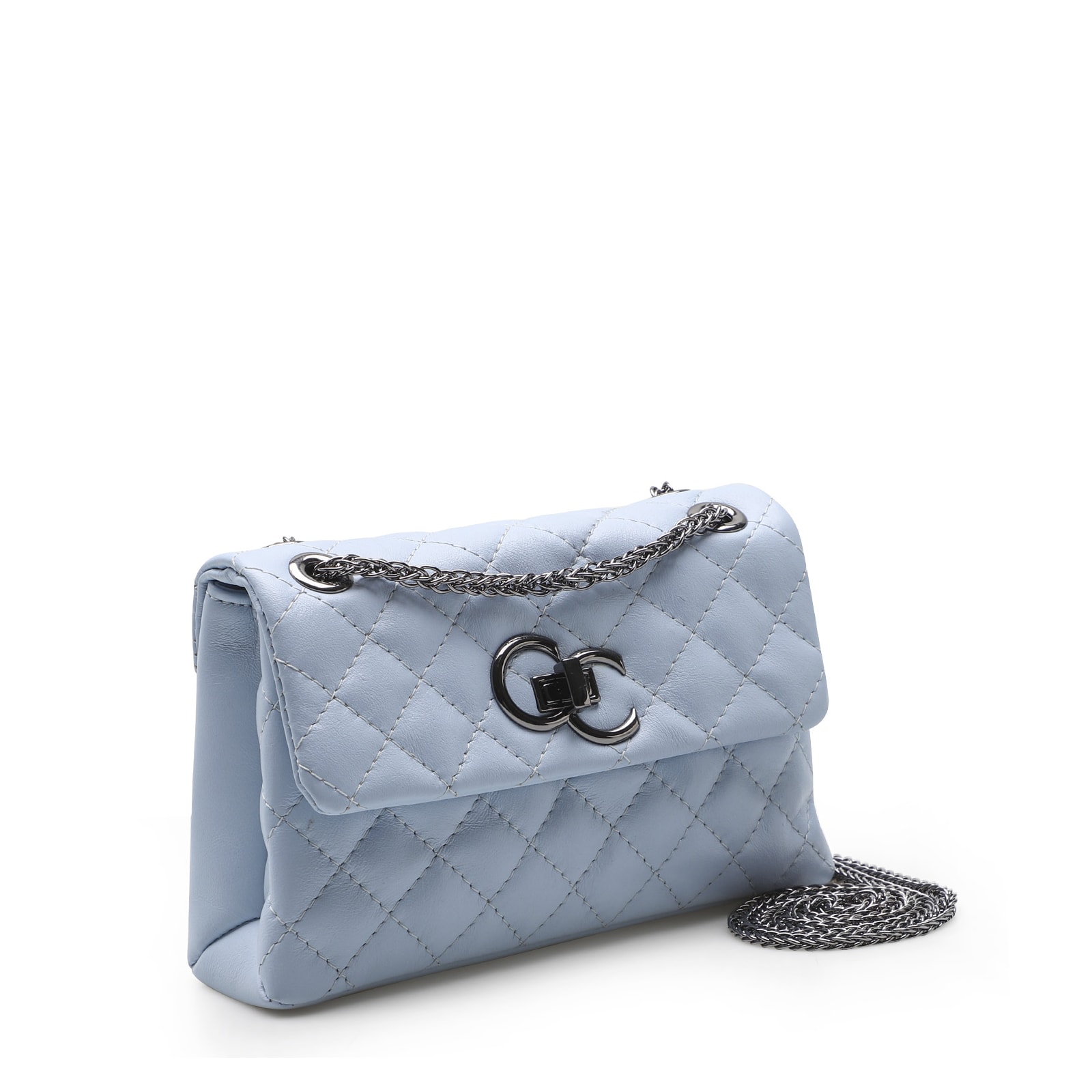 Bolsa Mini Matelassê Couro Azul