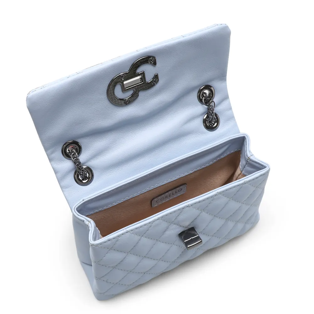 Bolsa Mini Matelassê Couro Azul - imagem 4