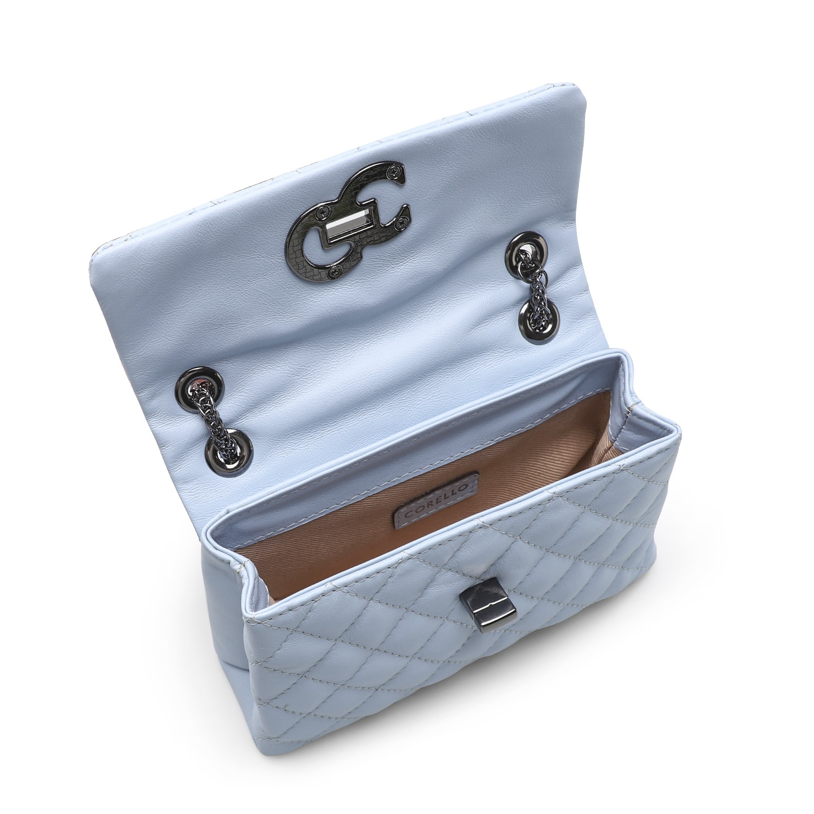 Bolsa Mini Matelassê Couro Azul