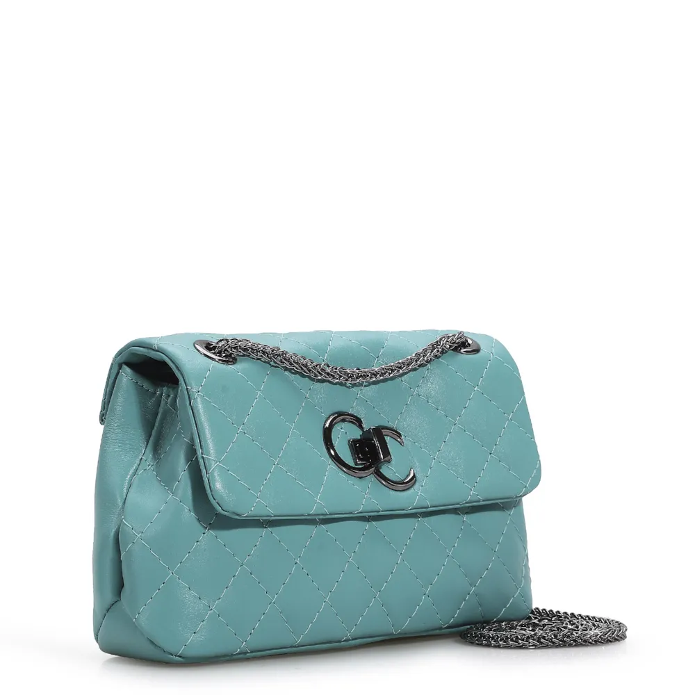 Bolsa Mini Matelassê Couro Azul - imagem 2