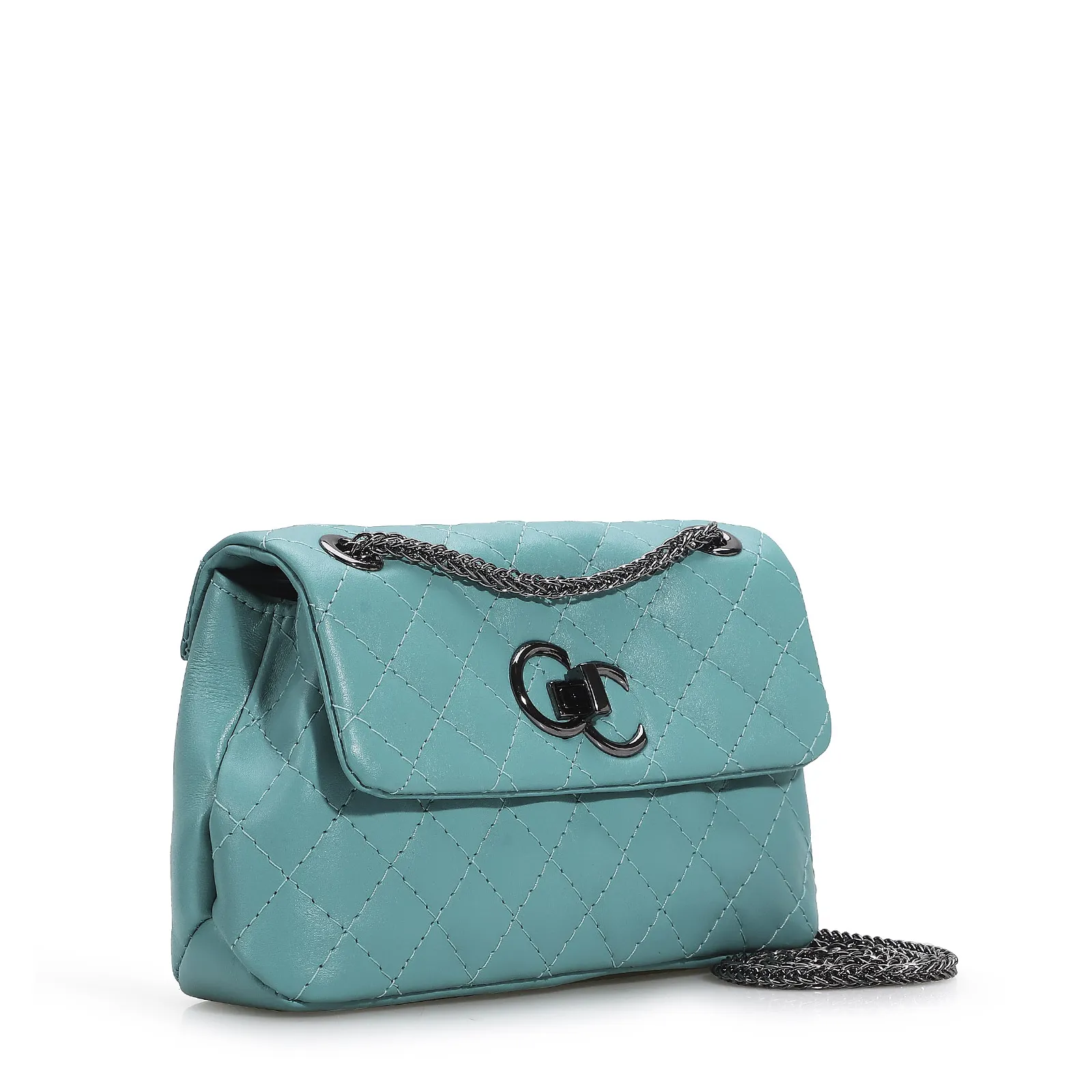 Bolsa Mini Matelassê Couro Azul