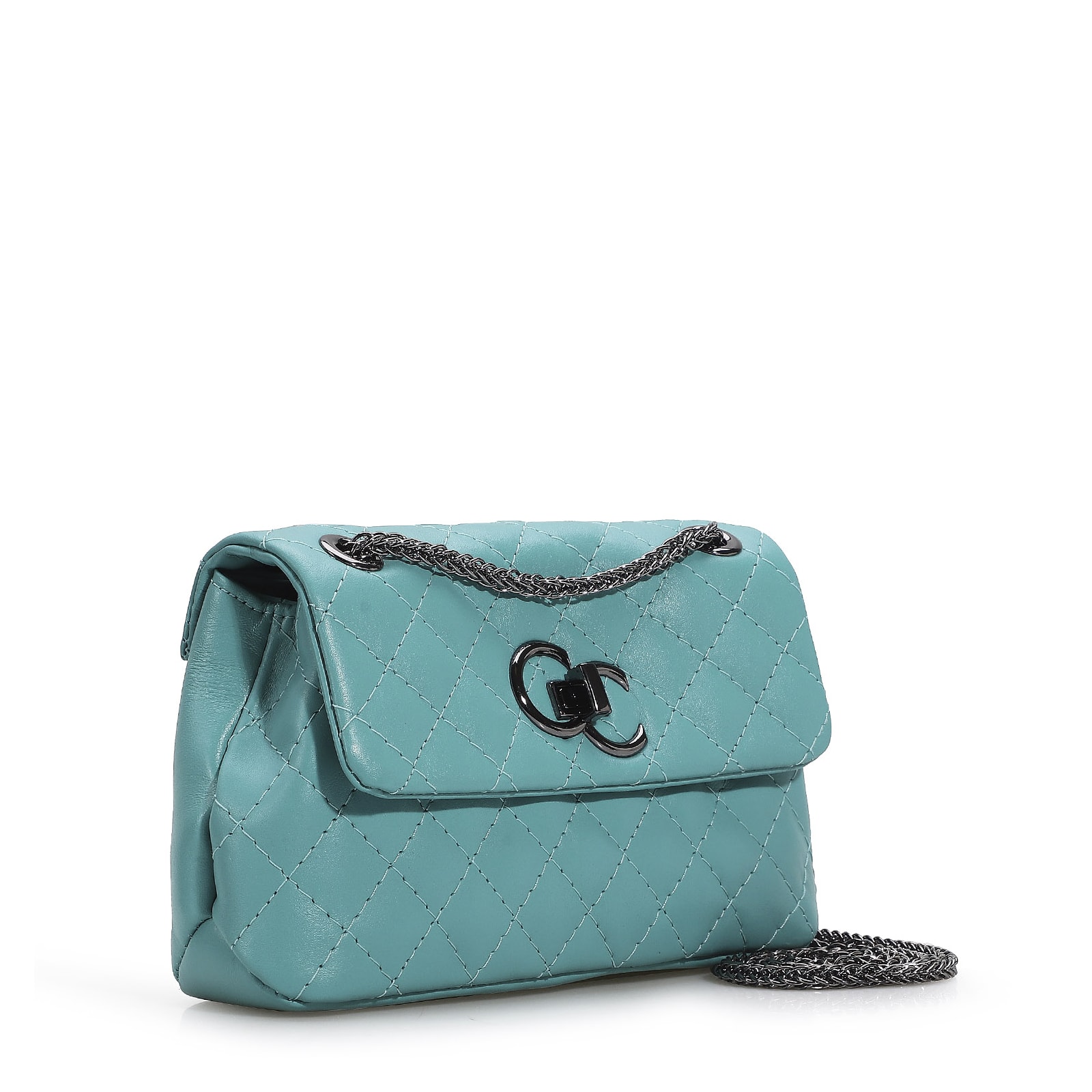Bolsa Mini Matelassê Couro Azul