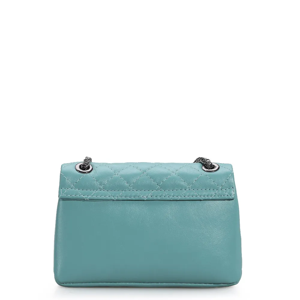 Bolsa Mini Matelassê Couro Azul - imagem 3