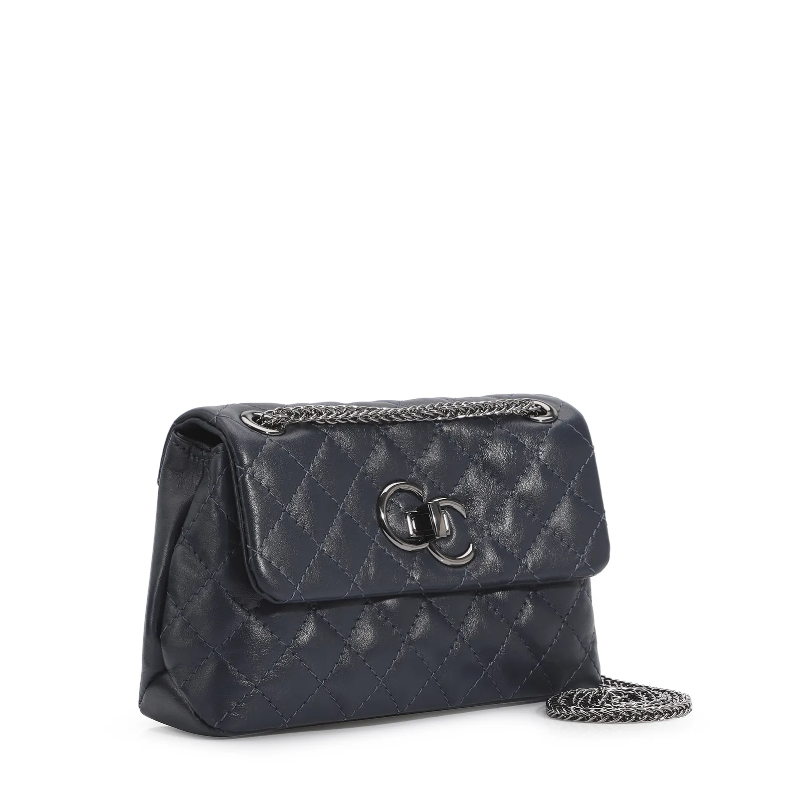 Bolsa Mini Matelassê Couro Azul