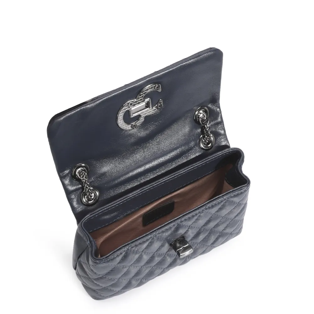 Bolsa Mini Matelassê Couro Azul - imagem 4