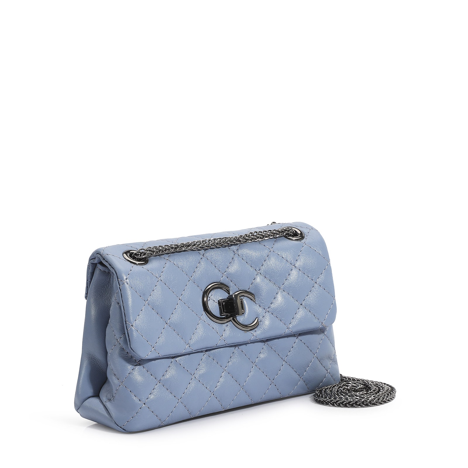 Bolsa Mini Matelassê Couro Azul