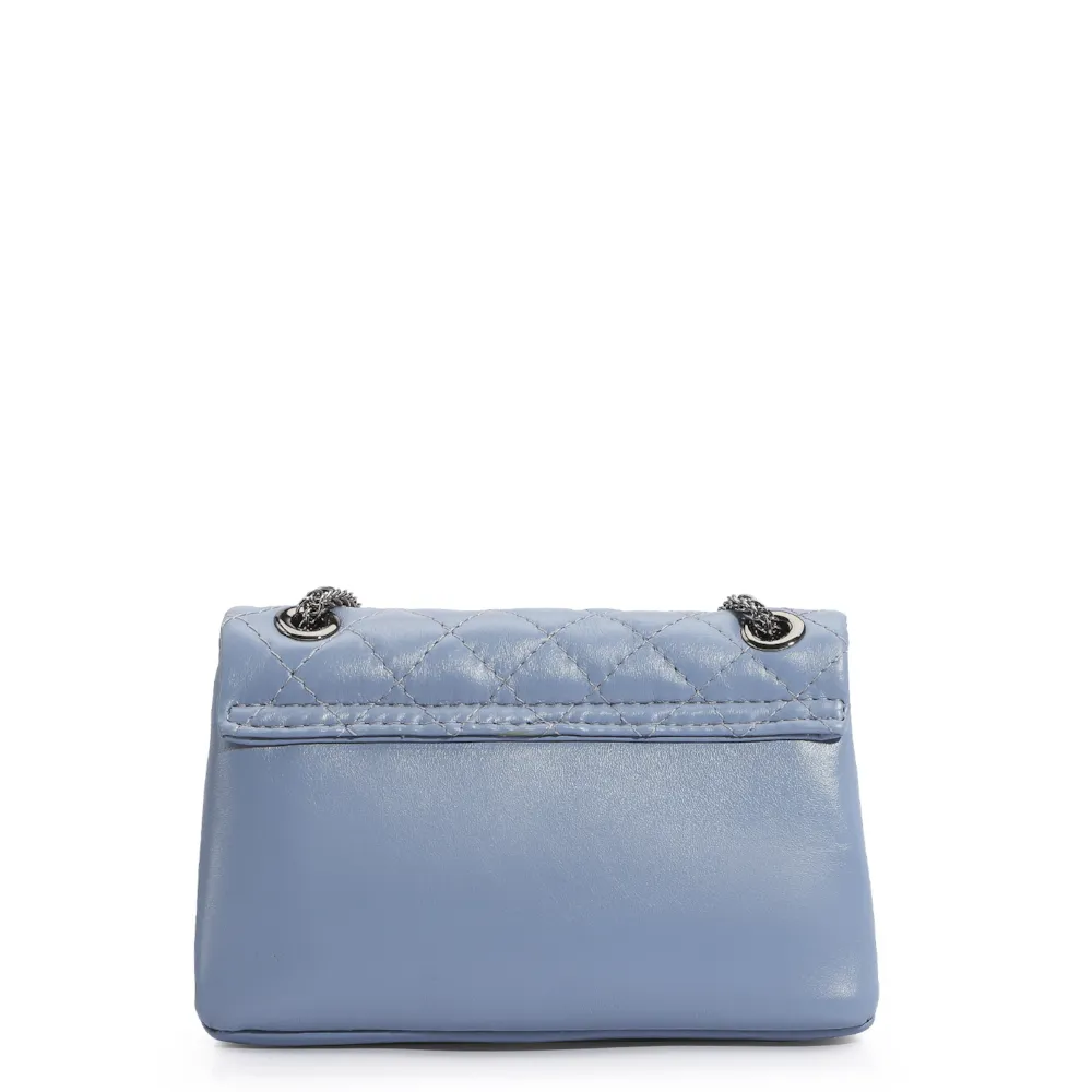 Bolsa Mini Matelassê Couro Azul - imagem 4