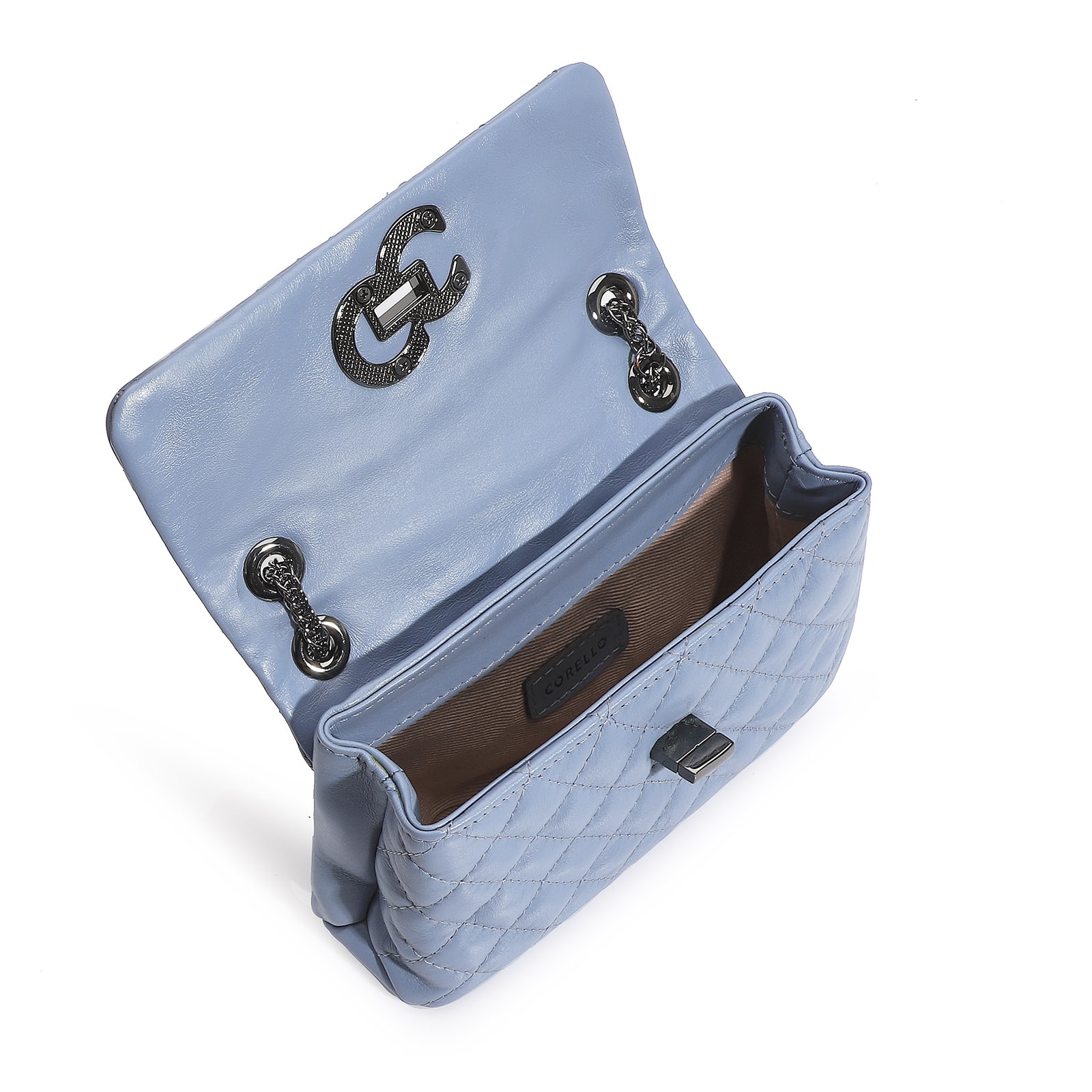Bolsa Mini Matelassê Couro Azul