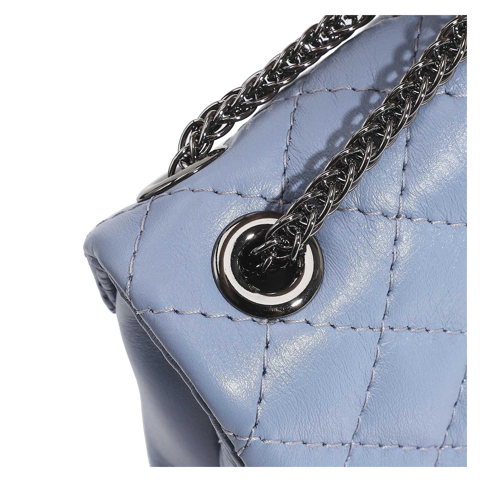 Bolsa Mini Matelassê Couro Azul