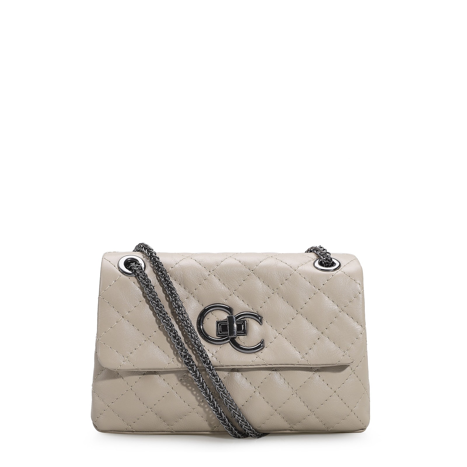 Bolsa Mini Matelassê Couro Bege