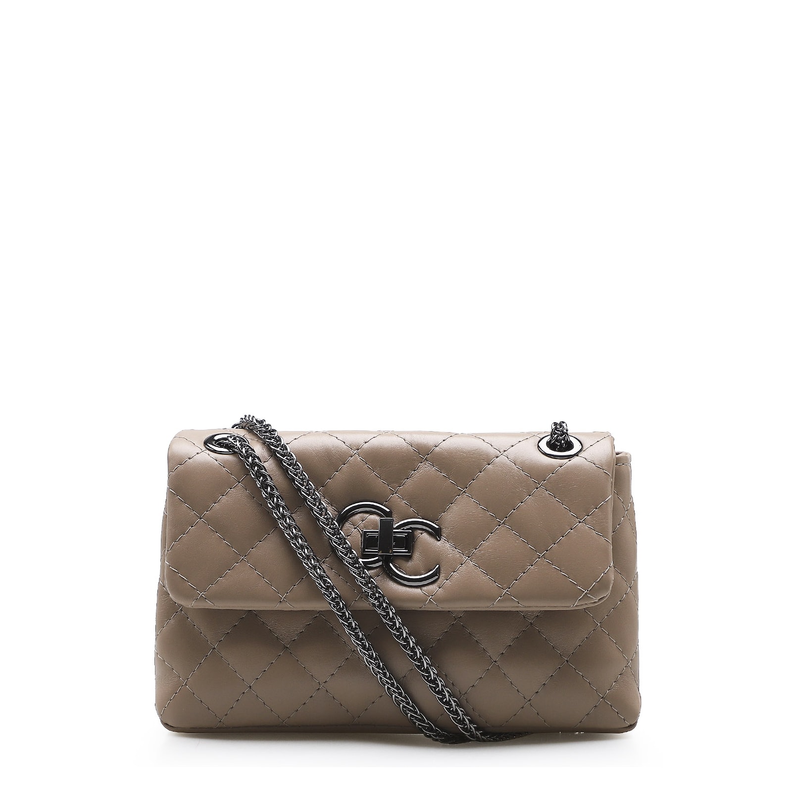 Bolsa Mini Matelassê Couro Bege