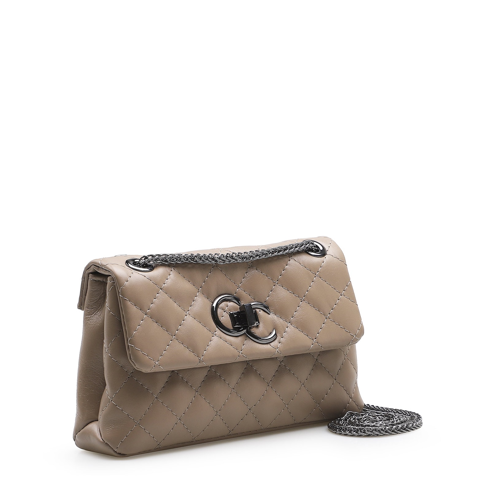 Bolsa Mini Matelassê Couro Bege