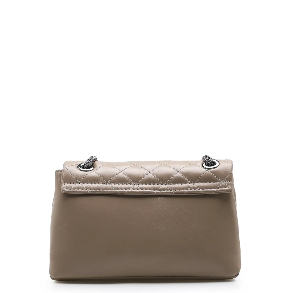 Bolsa Mini Matelassê Couro Bege - imagem 3