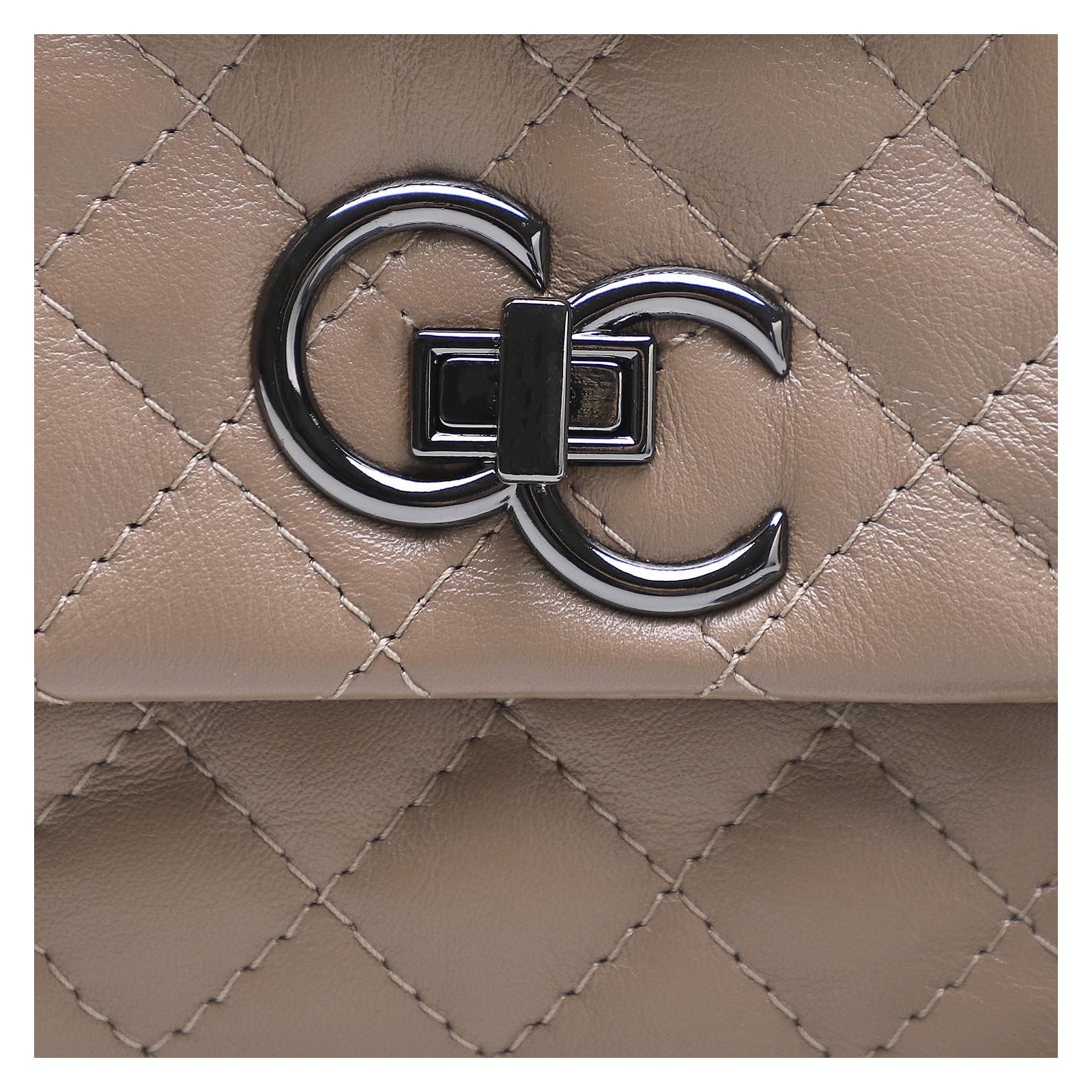 Bolsa Mini Matelassê Couro Bege
