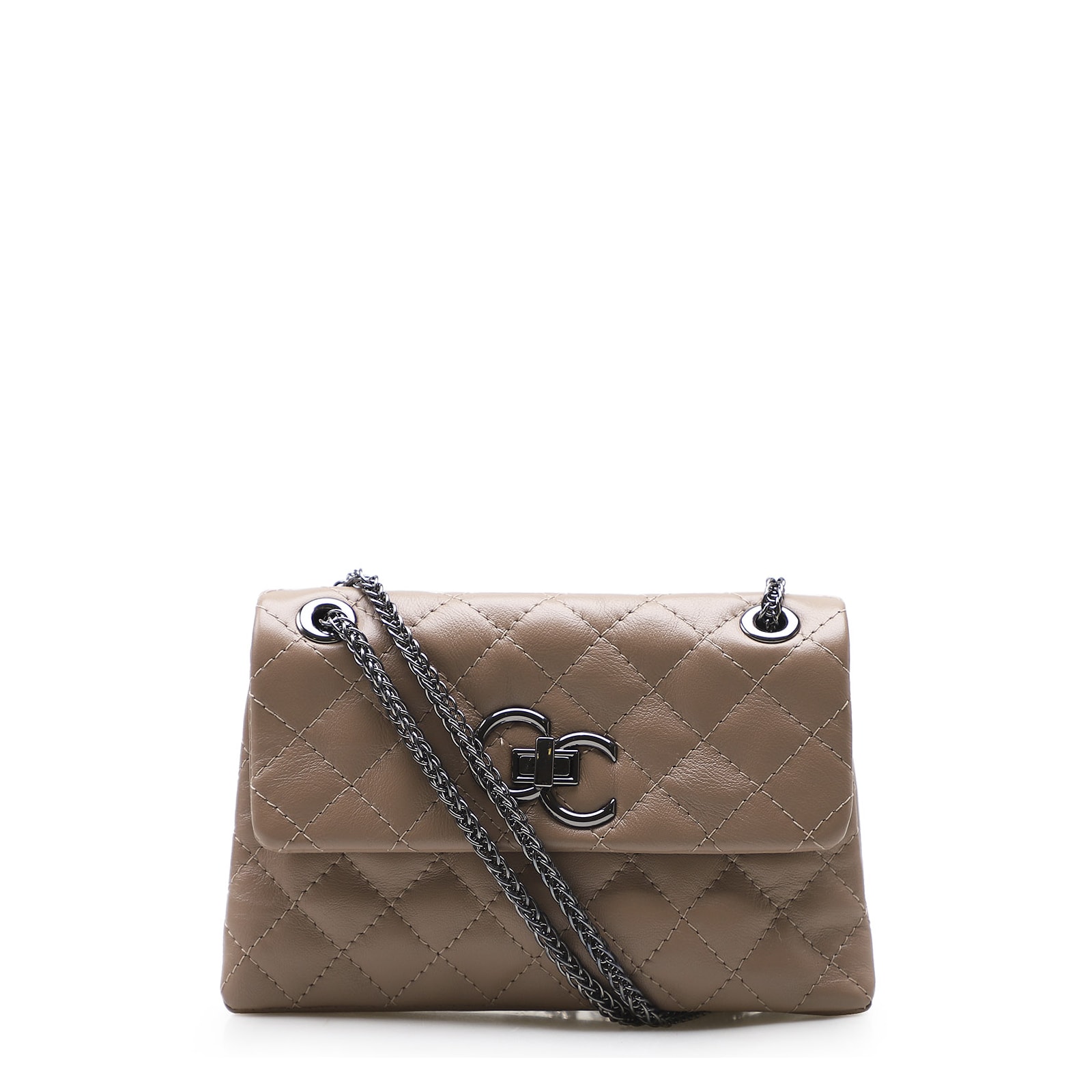 Bolsa Mini Matelassê Couro Bege