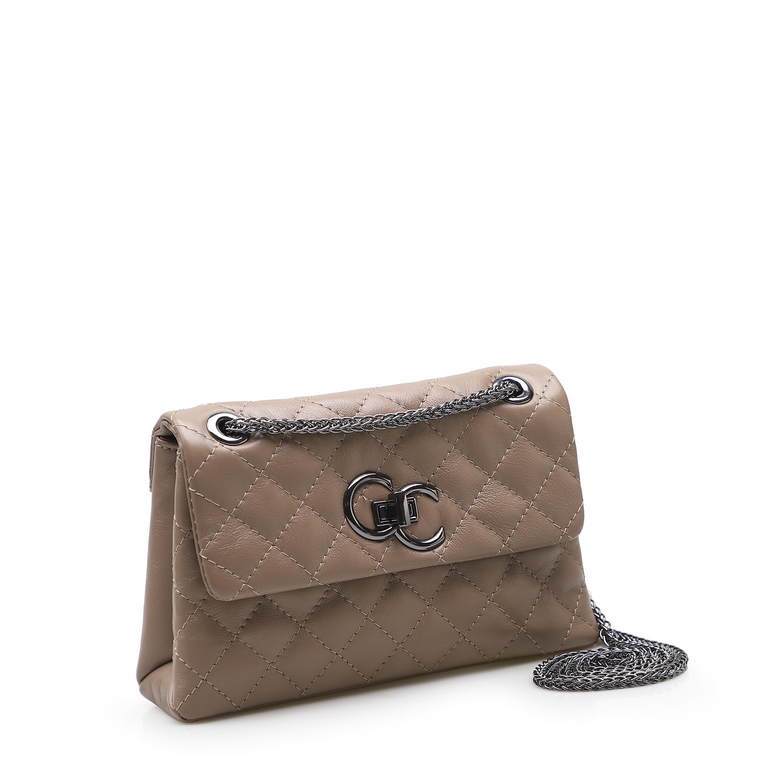 Bolsa Mini Matelassê Couro Bege