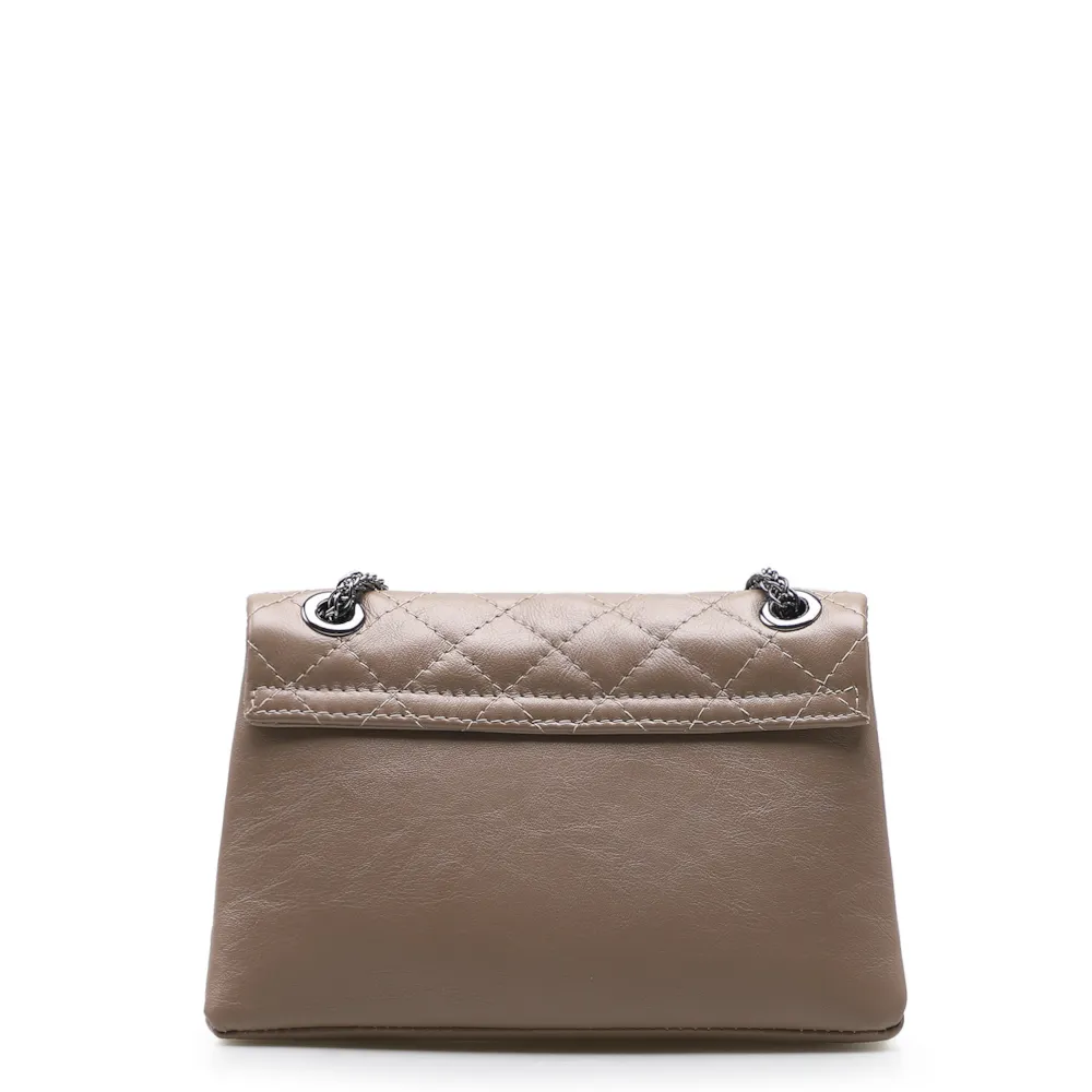 Bolsa Mini Matelassê Couro Bege - imagem 3