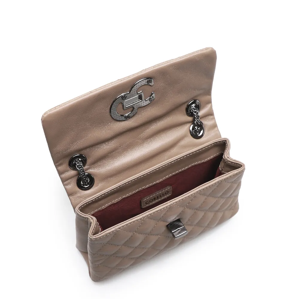 Bolsa Mini Matelassê Couro Bege - imagem 4