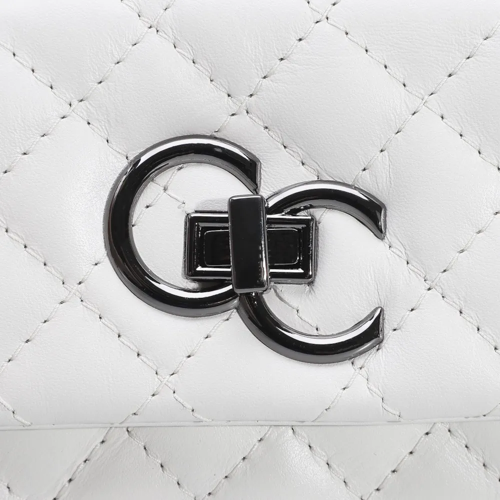 Bolsa Mini Matelassê Couro Branco - imagem 5