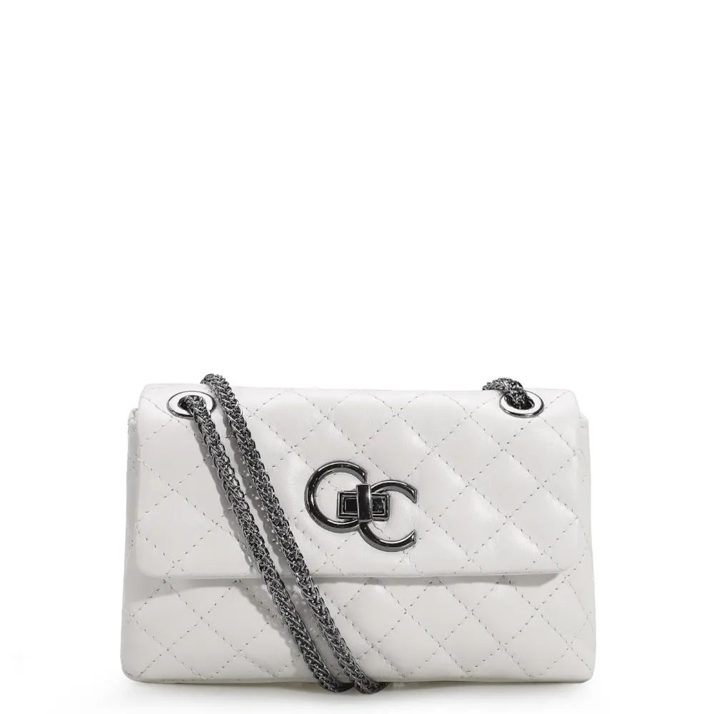 Bolsa Mini Matelassê Couro Branco