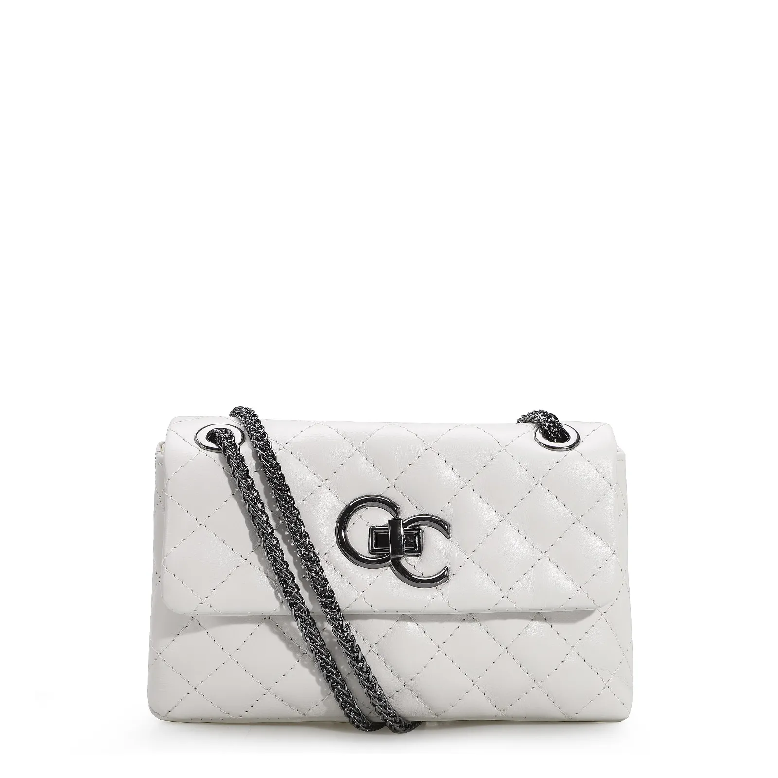 Bolsa Mini Matelassê Couro Branco