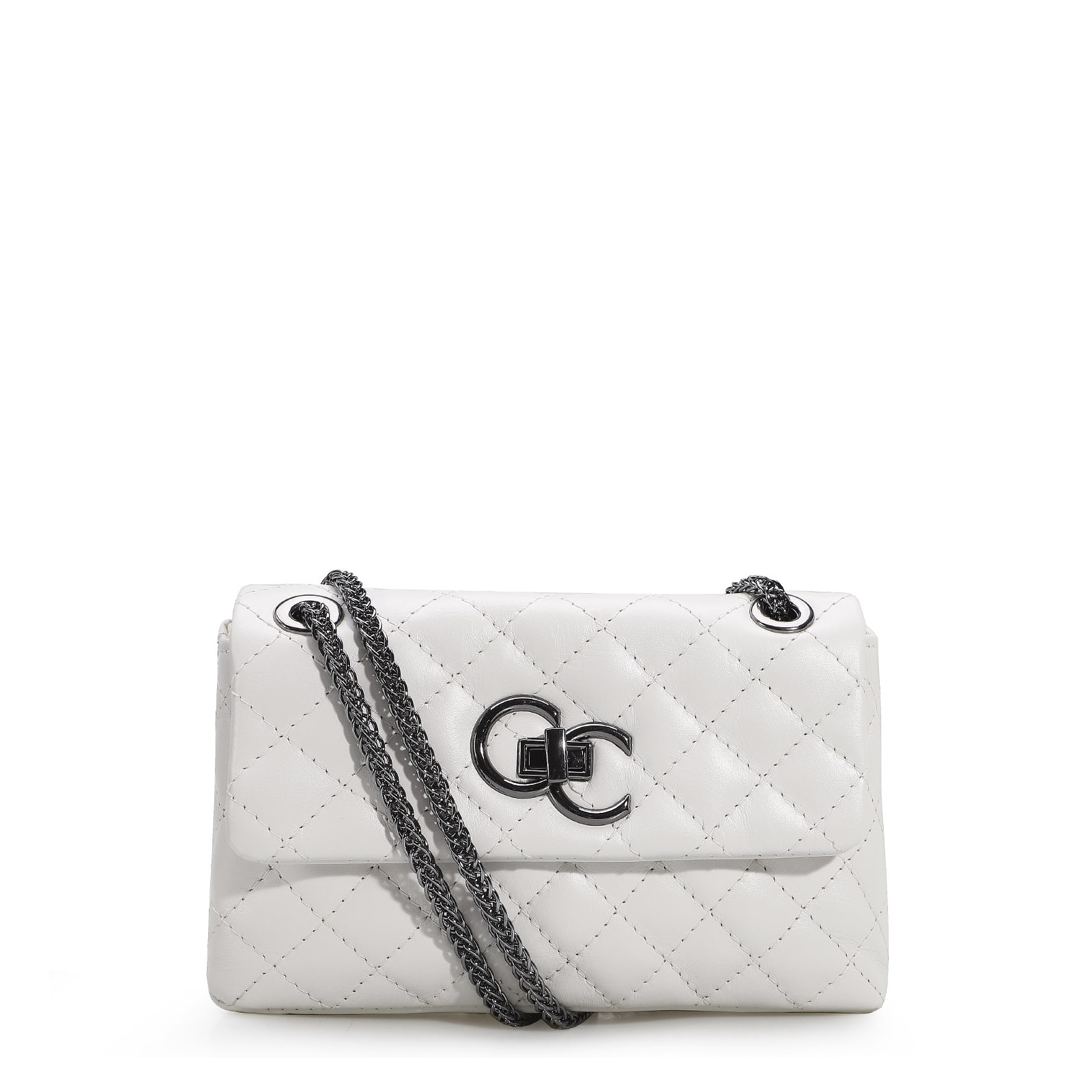 Bolsa Mini Matelassê Couro Branco