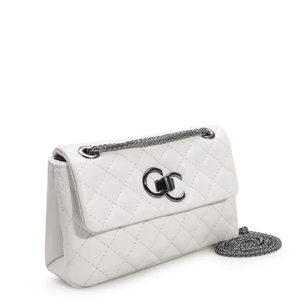 Bolsa Mini Matelassê Couro Branco - imagem 2
