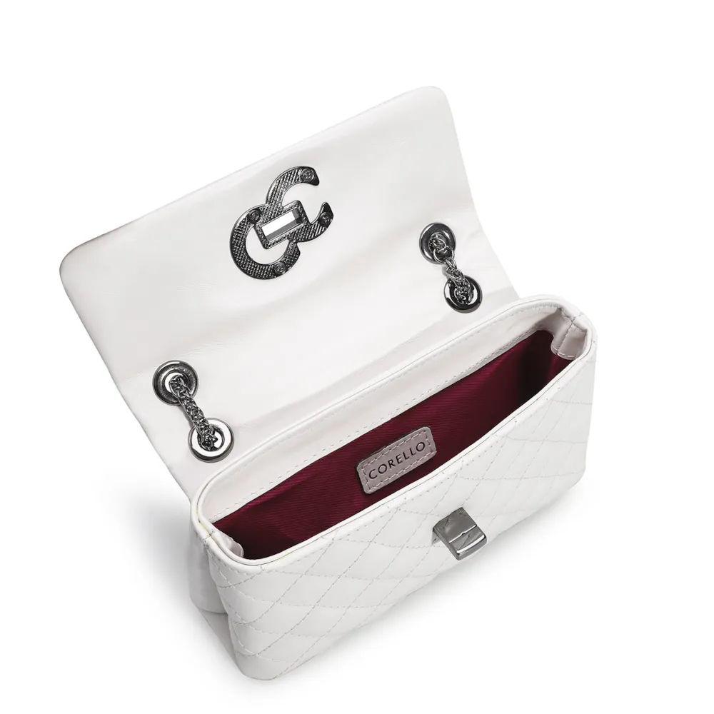 Bolsa Mini Matelassê Couro Branco - imagem 4