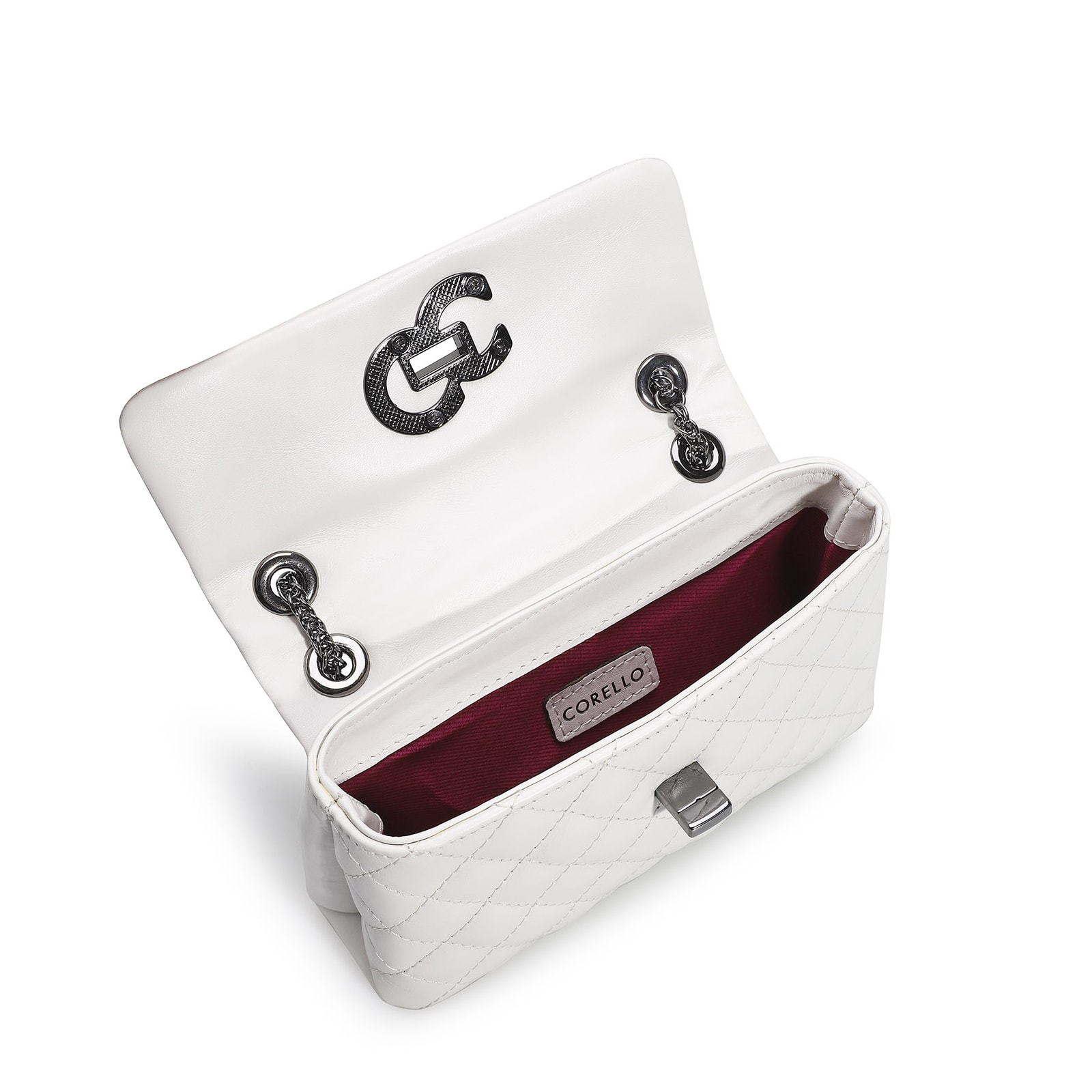 Bolsa Mini Matelassê Couro Branco