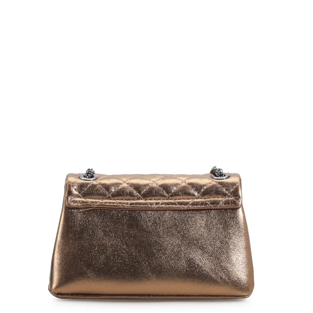Bolsa Mini Matelassê Couro Bronze - imagem 4