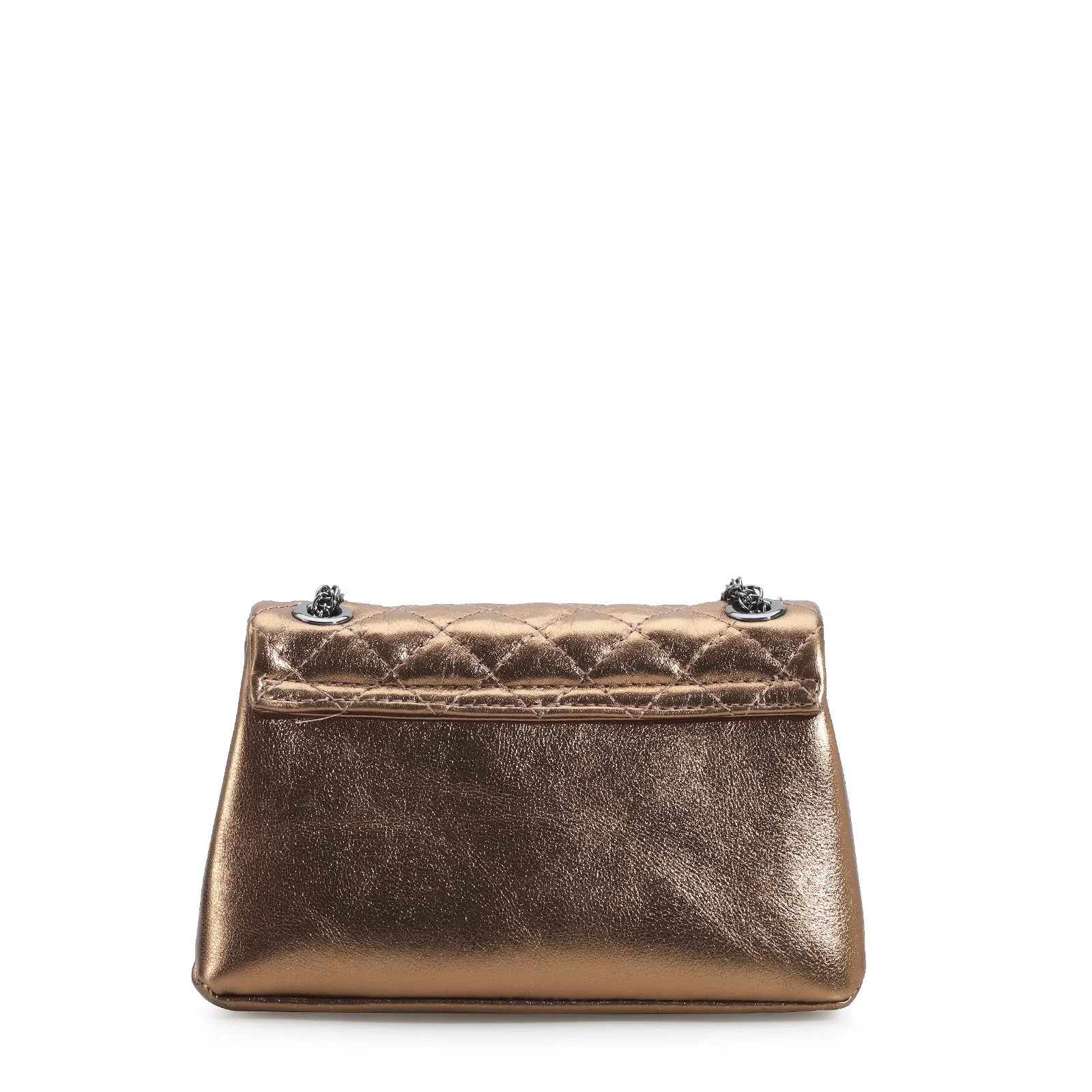 Bolsa Mini Matelassê Couro Bronze
