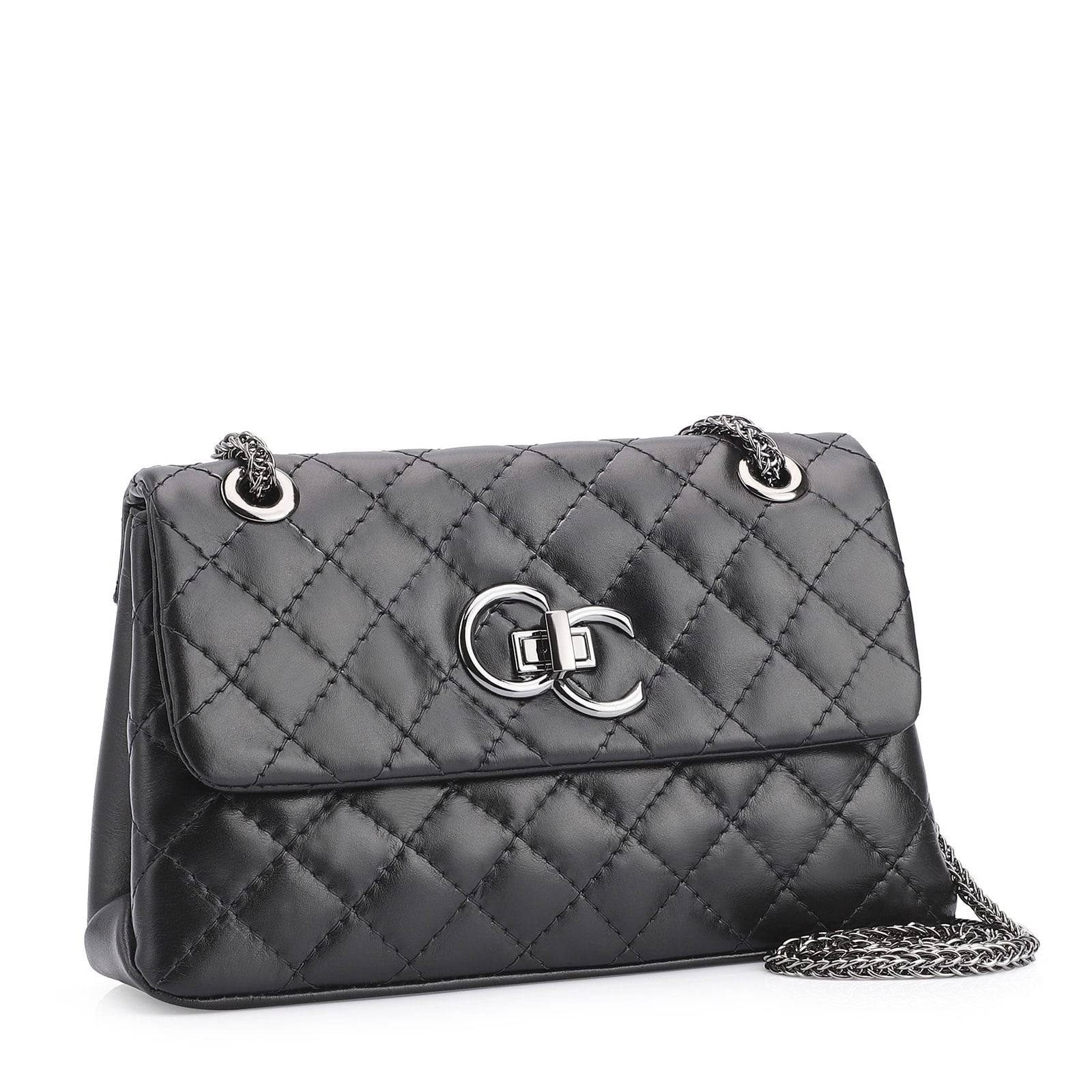 Bolsa Mini Matelassê Couro Fly Preto