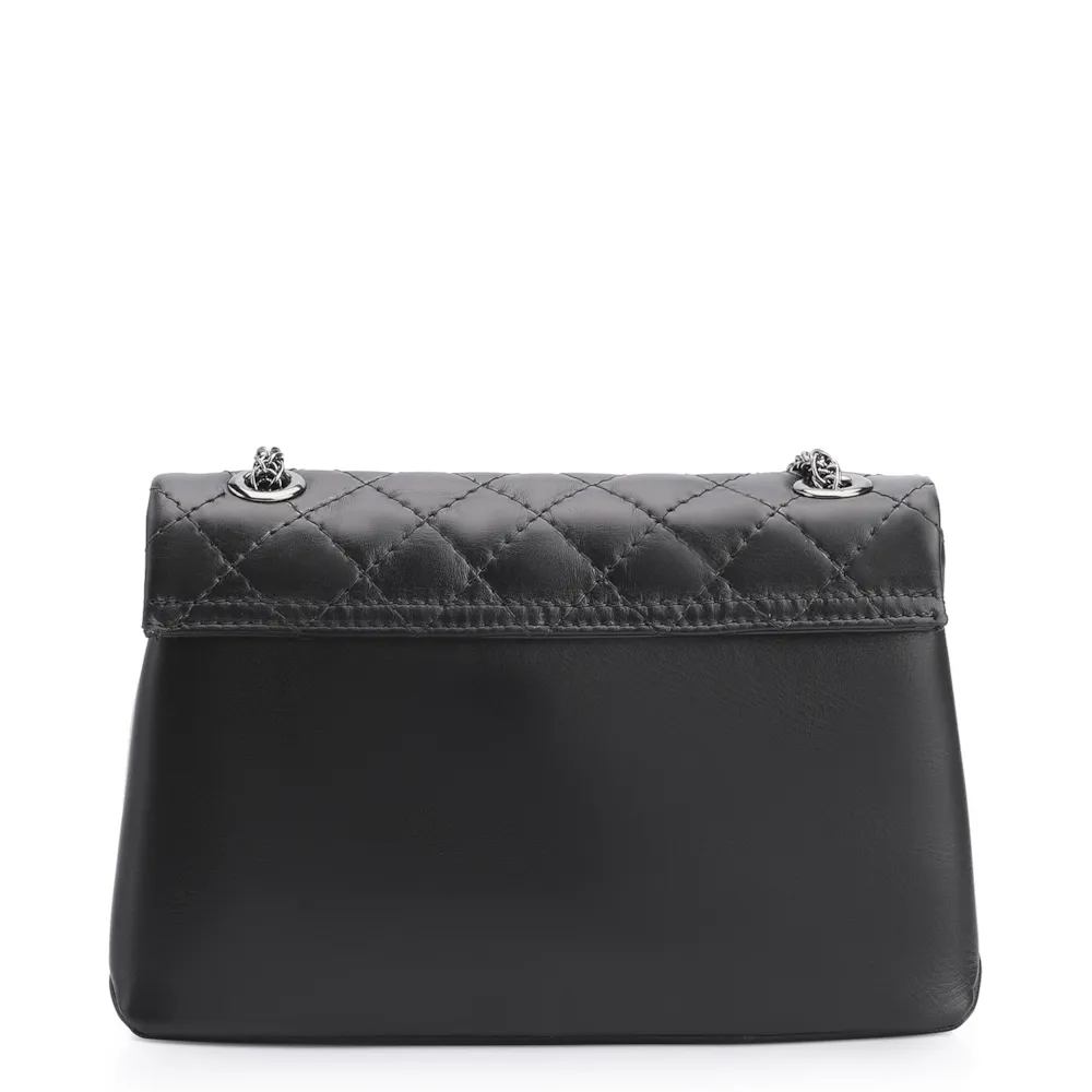 Bolsa Mini Matelassê Couro Fly Preto - imagem 4