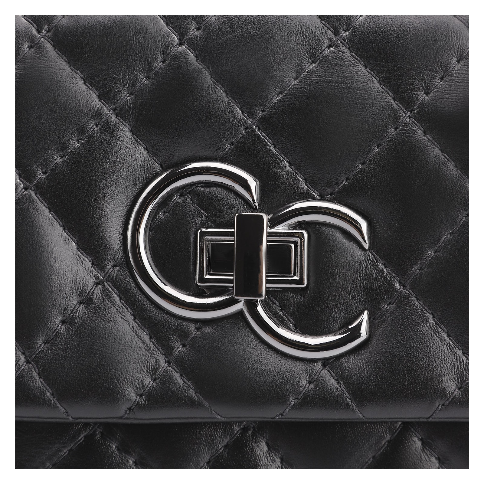 Bolsa Mini Matelassê Couro Fly Preto