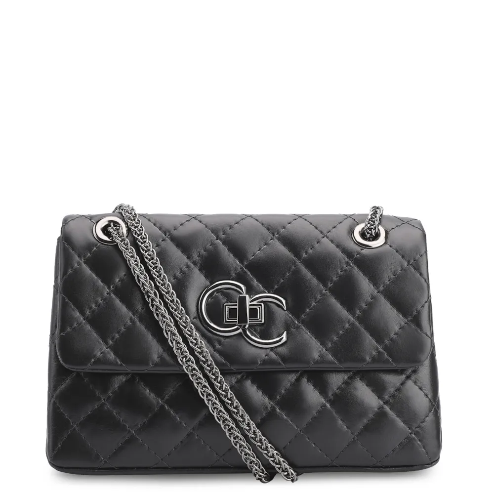 Bolsa Mini Matelassê Couro Fly Preto