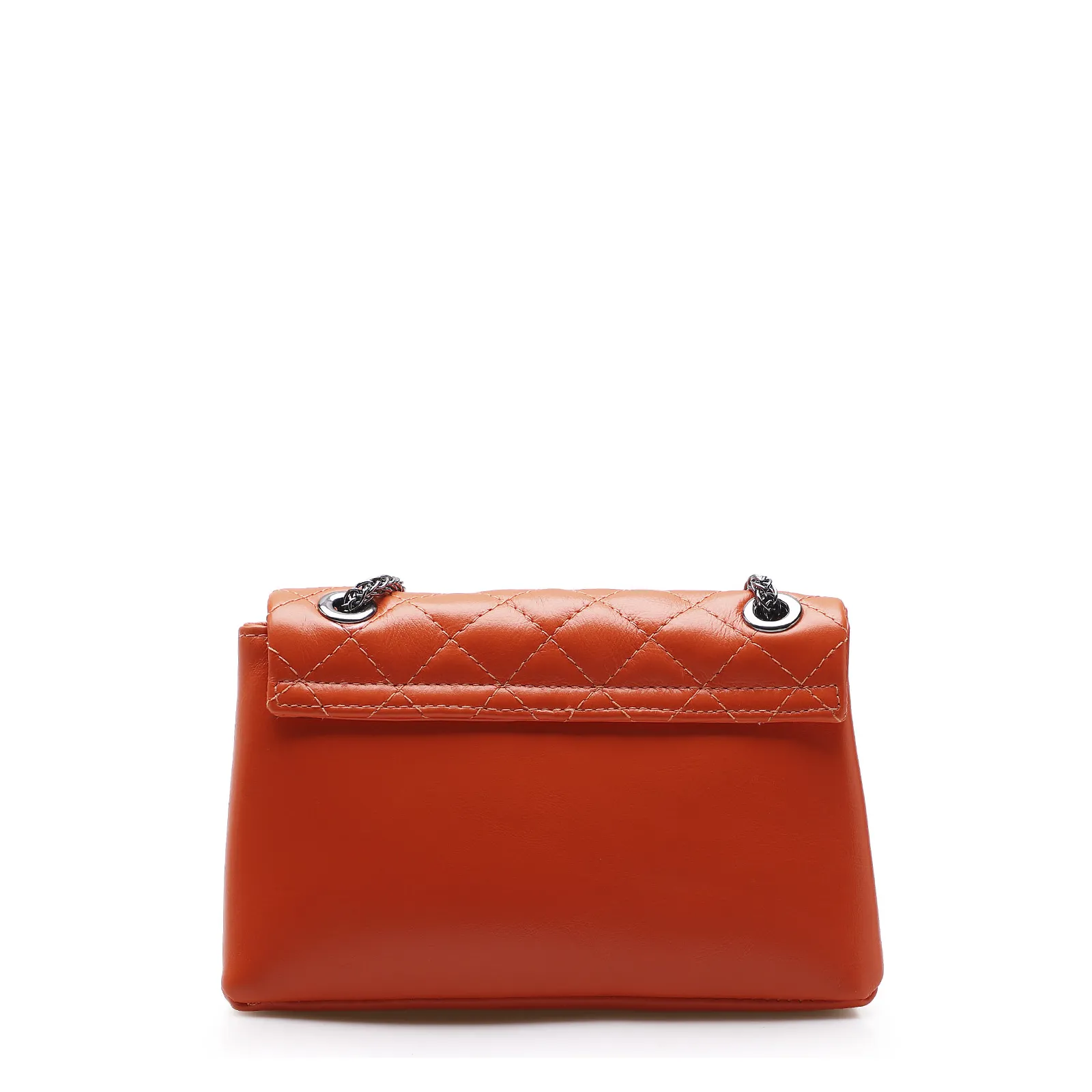 Bolsa Mini Matelassê Couro Laranja