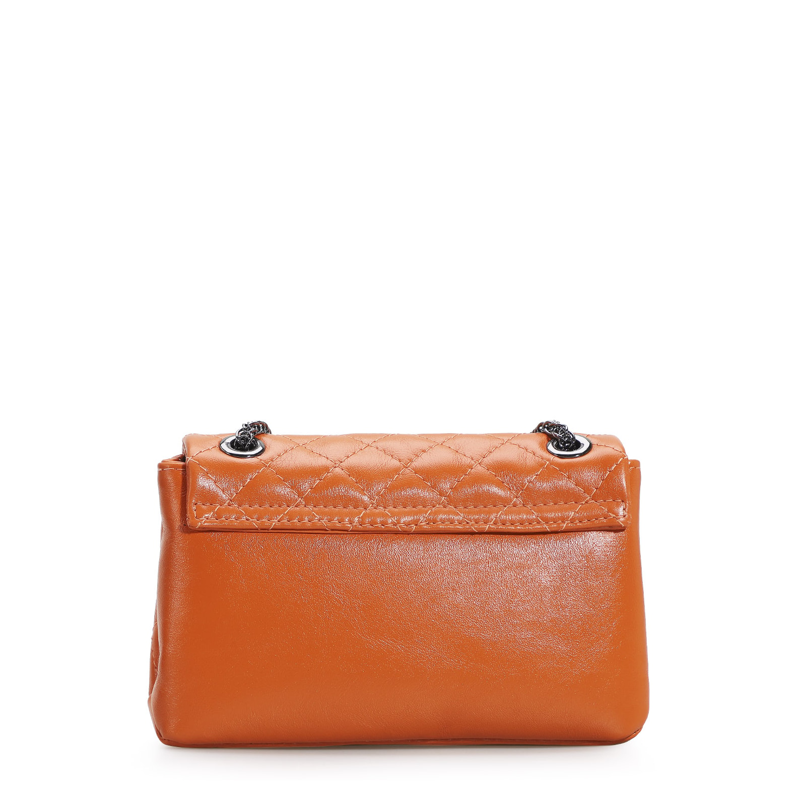 Bolsa Mini Matelassê Couro Laranja