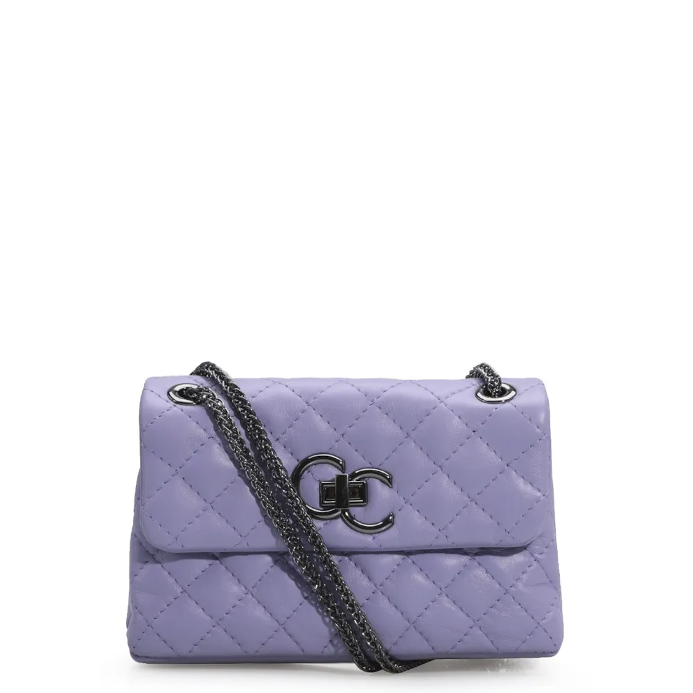 Bolsa Mini Matelassê Couro Lilás