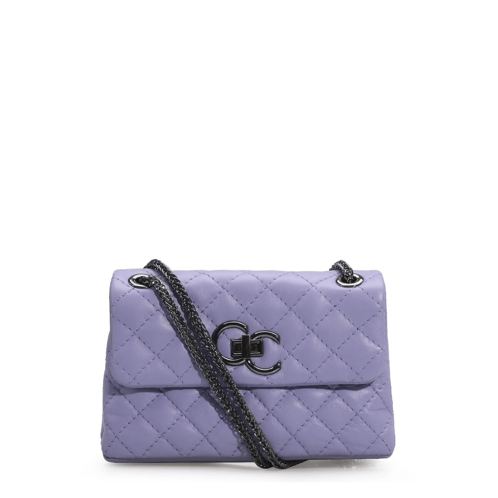 Bolsa Mini Matelassê Couro Lilás