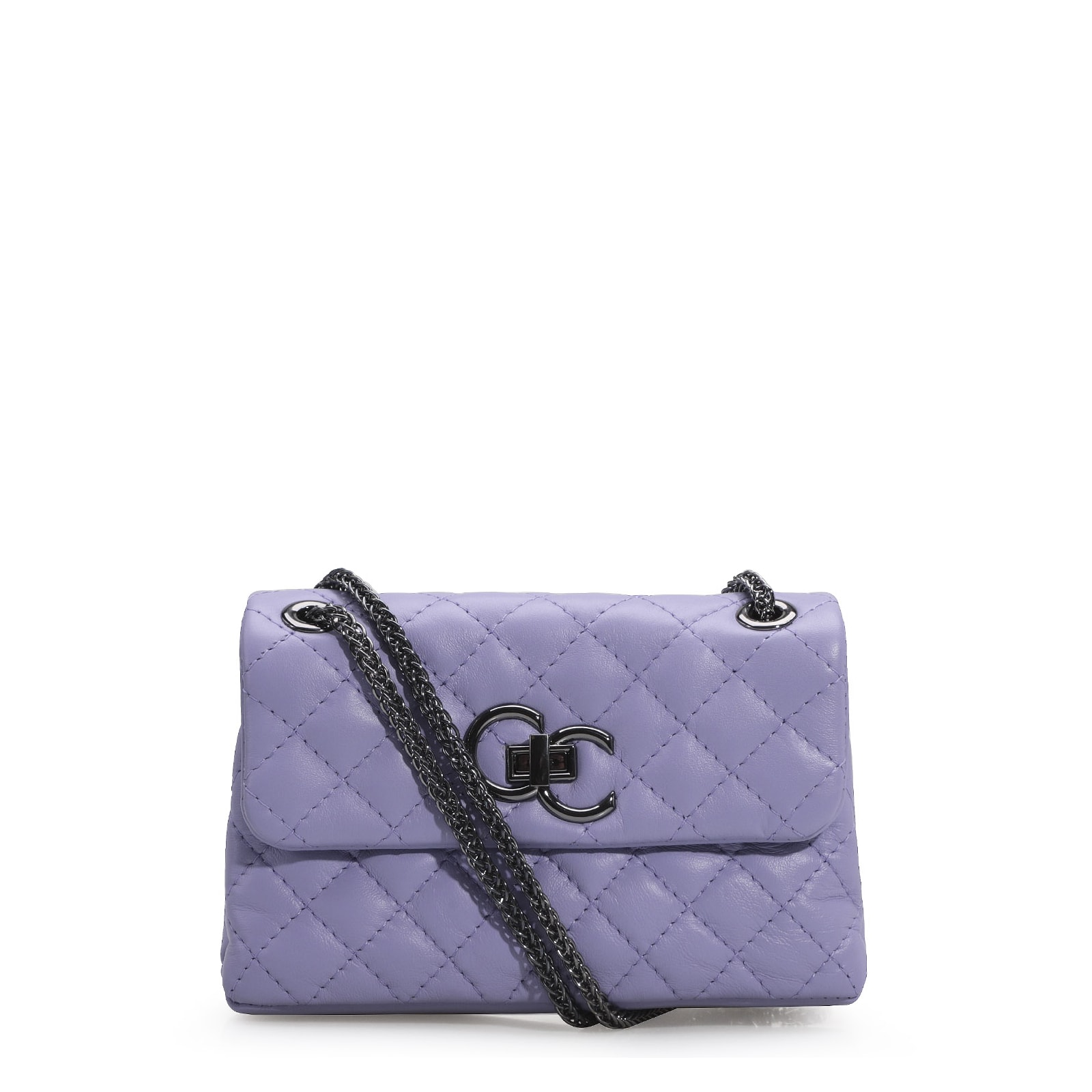 Bolsa Mini Matelassê Couro Lilás